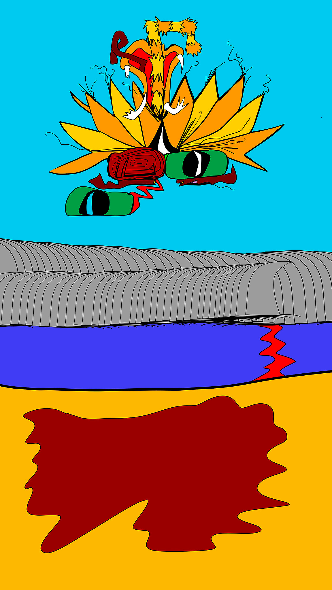 Cats head, authored Carny Island artwork