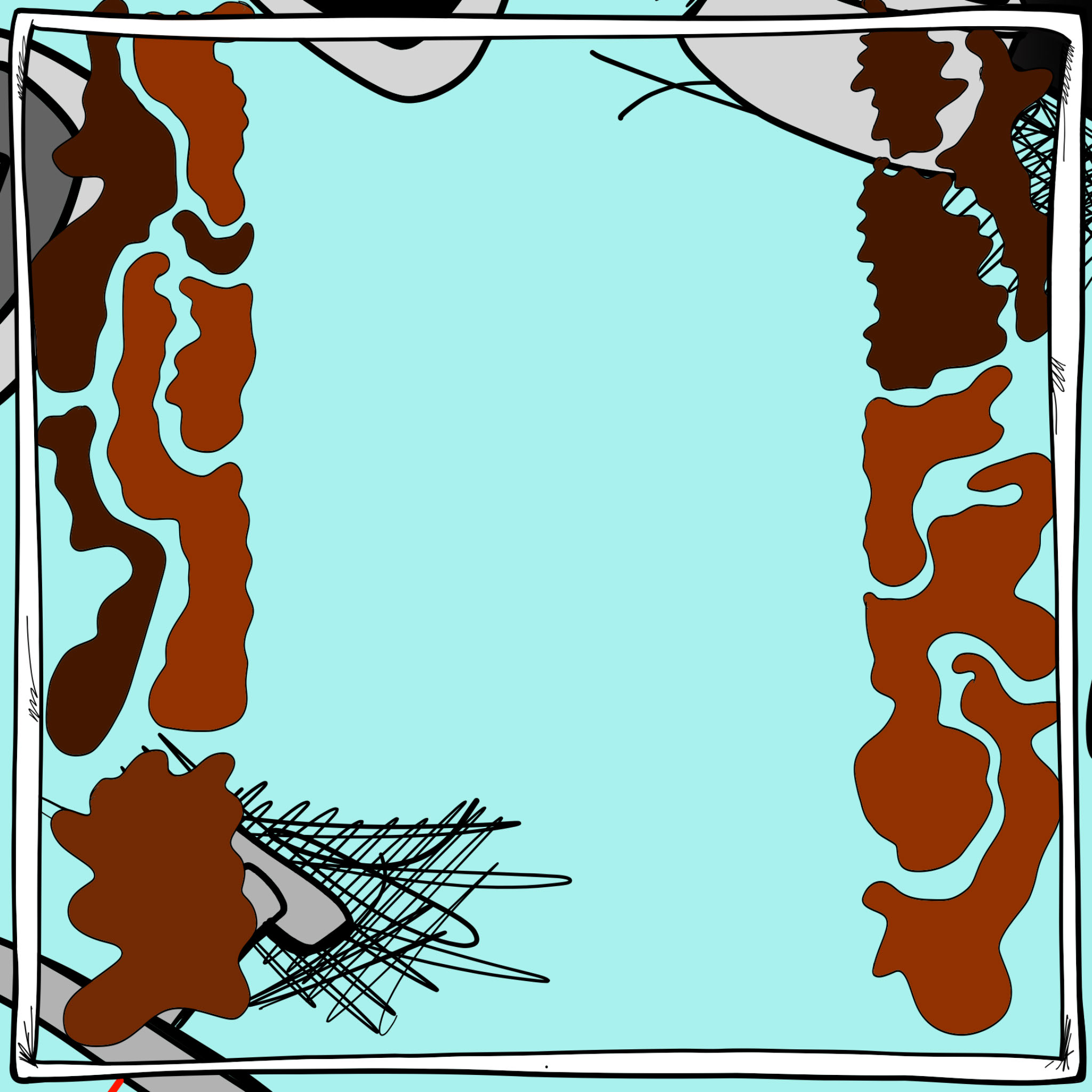 Chain saw on coffin copy, authored Carny Island artwork