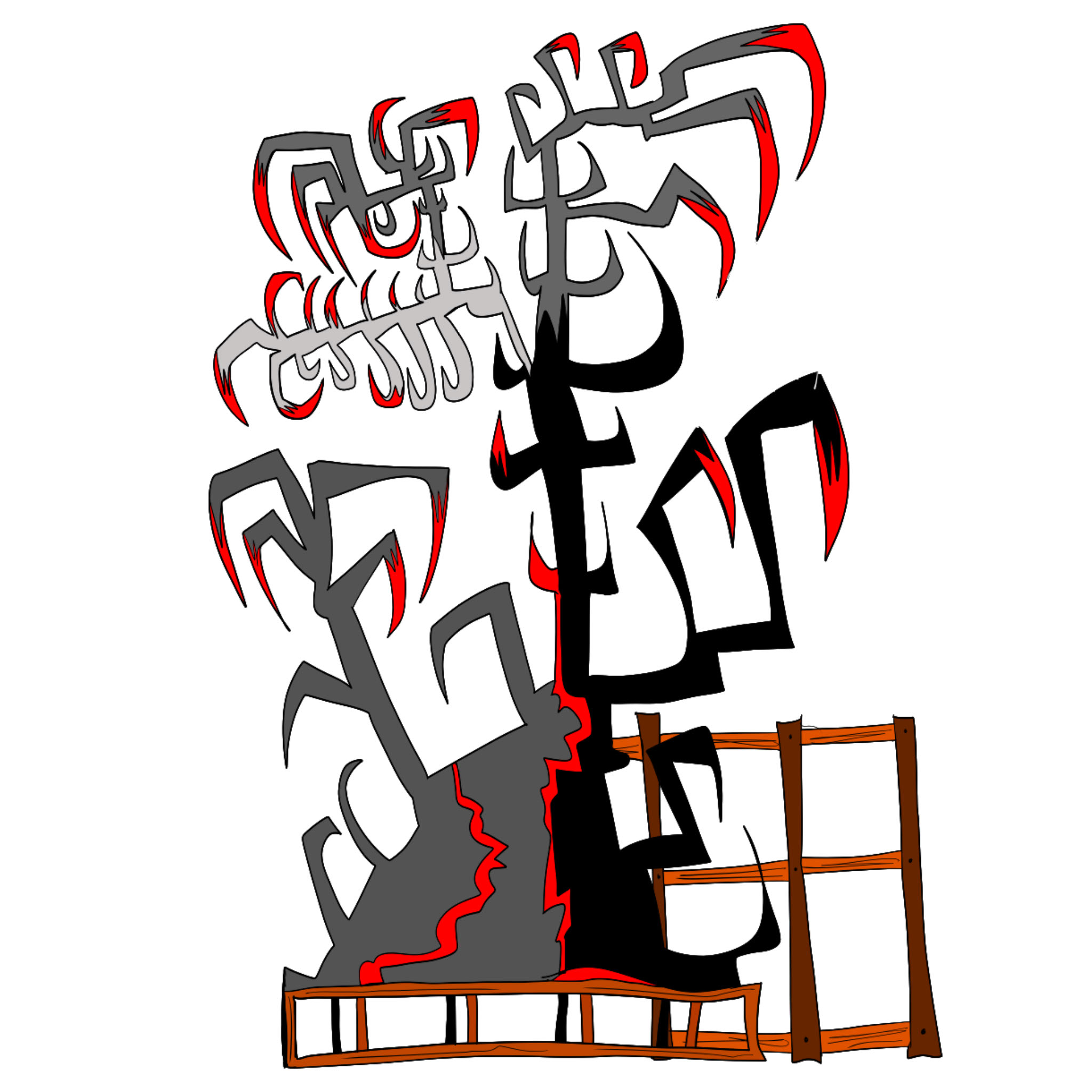 Claw tree flat 1, authored Carny Island artwork