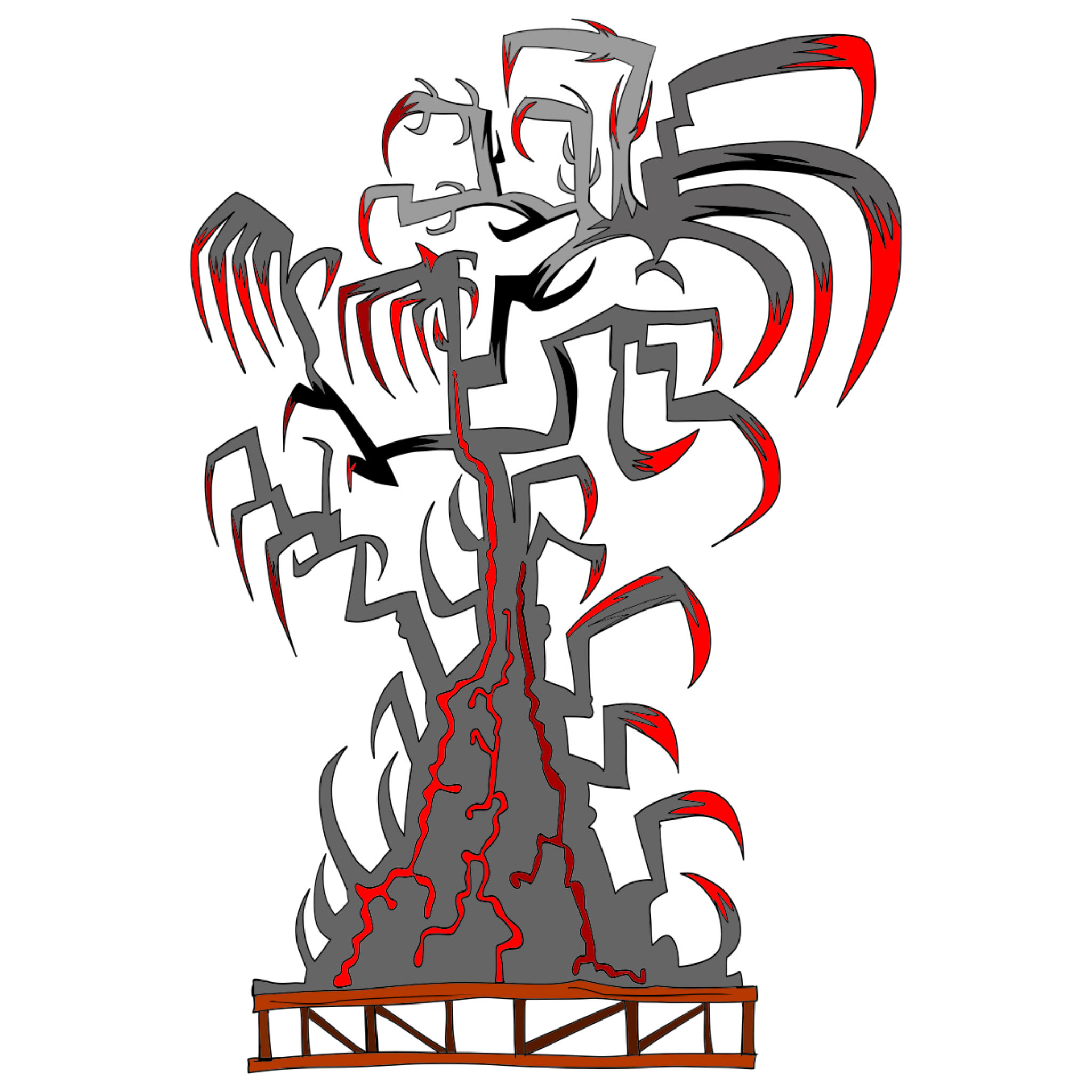 Claw tree flat 2, authored Carny Island artwork