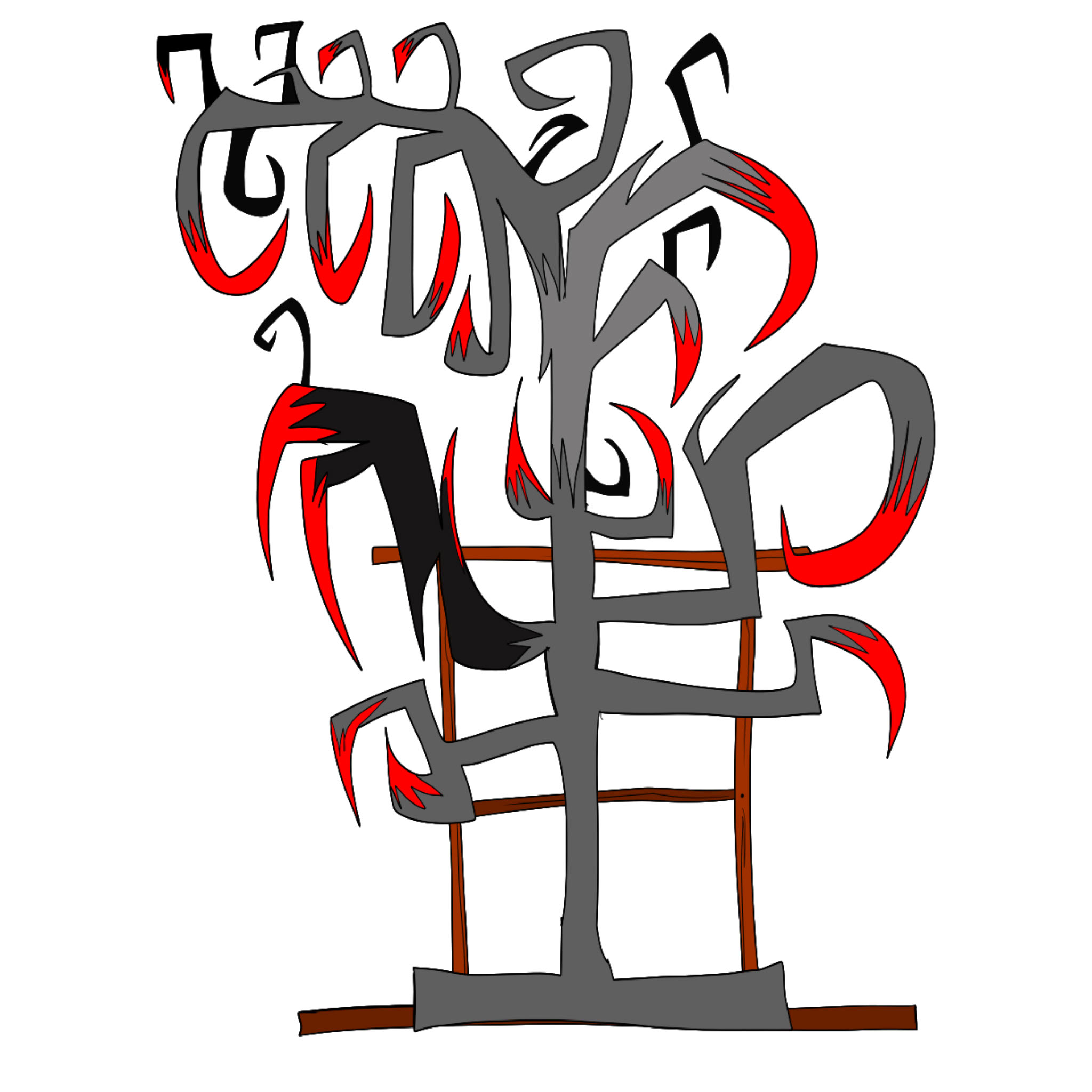 Claw tree flat 3, authored Carny Island artwork