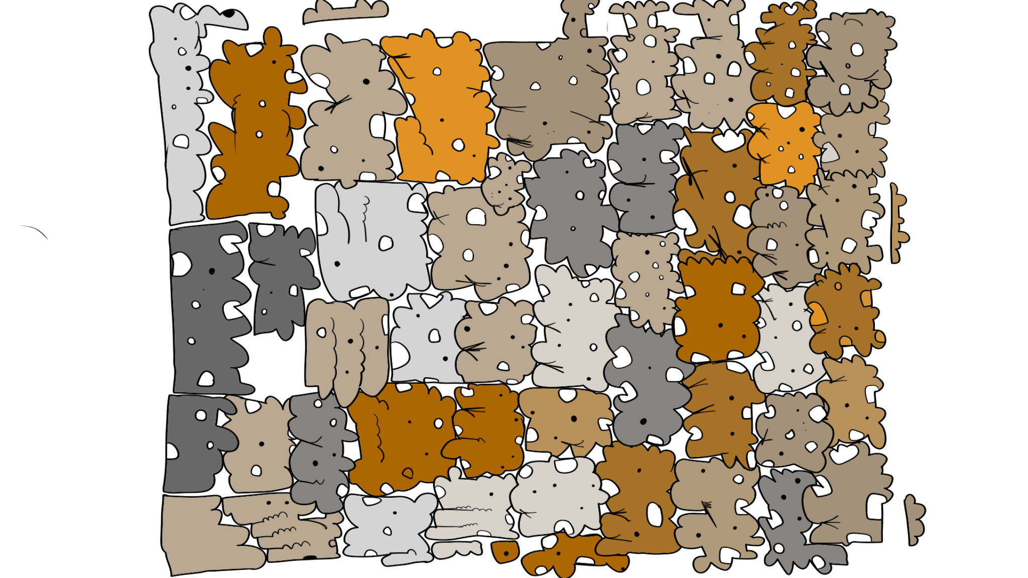 Clay layer, authored Carny Island artwork