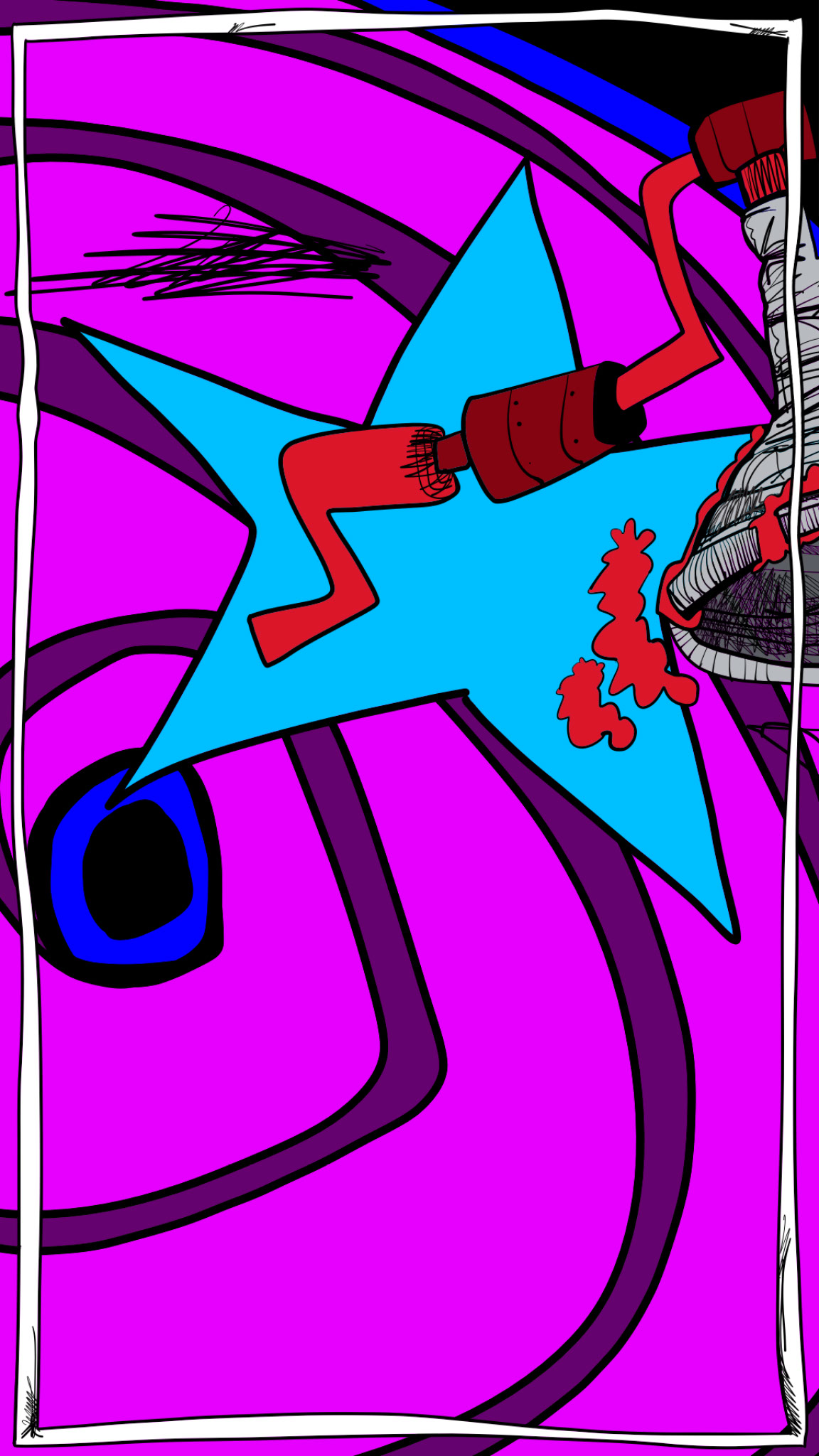 Close up of wheel, authored Carny Island artwork
