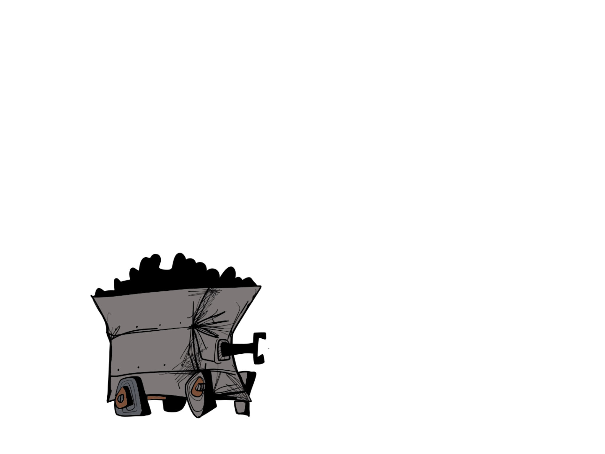 Coal kart, authored Carny Island artwork