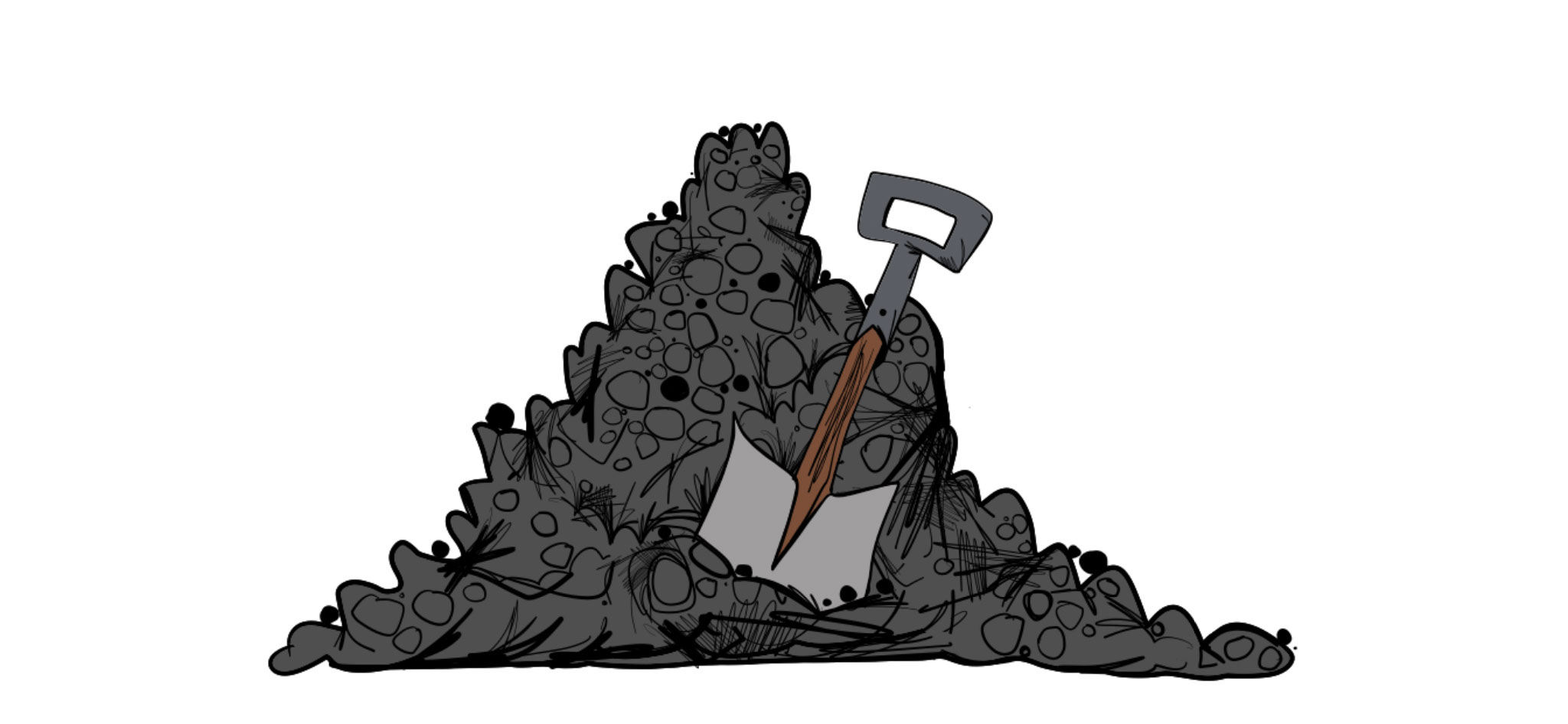 Coffin pit and fresh digs, authored Carny Island artwork