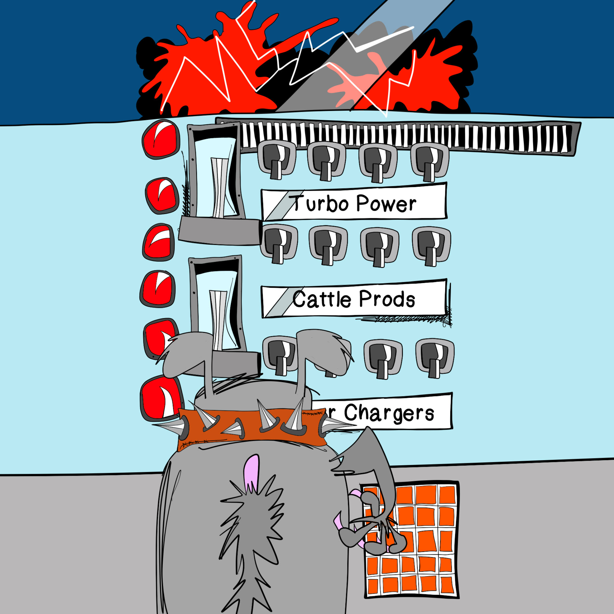 Control room, authored Carny Island artwork