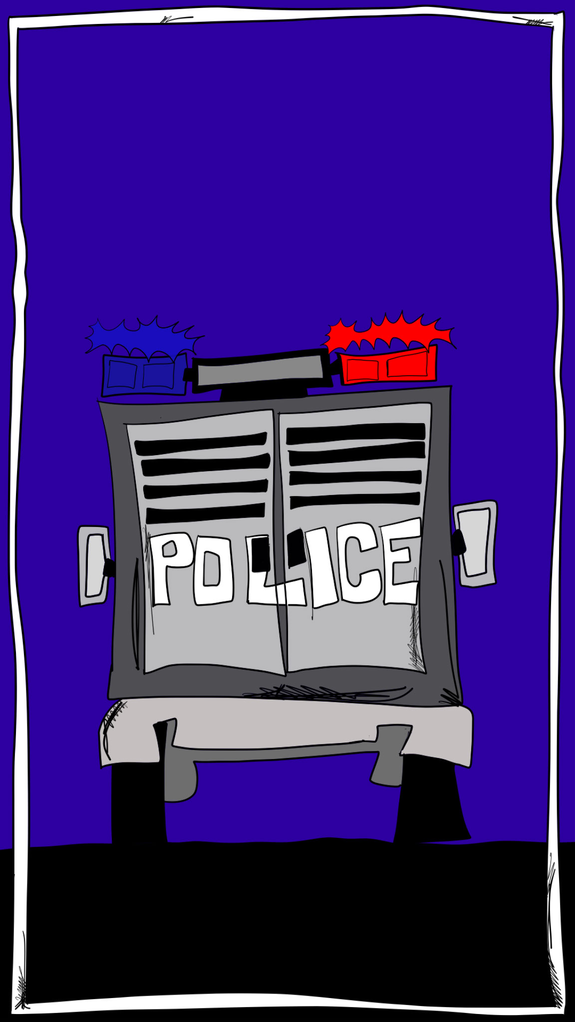 Cop wagon. Rear, authored Carny Island artwork