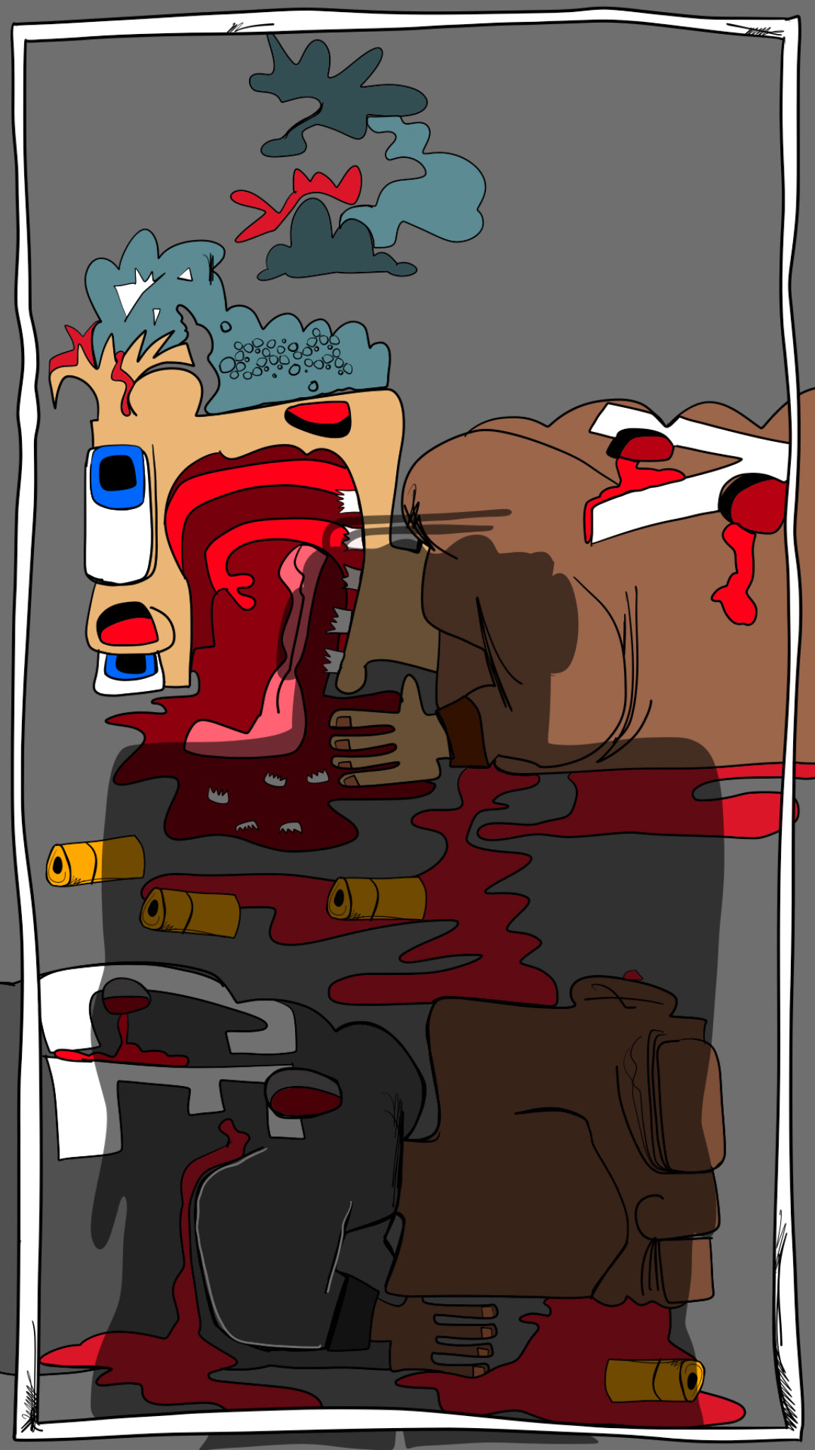 Crime scene, authored Carny Island artwork
