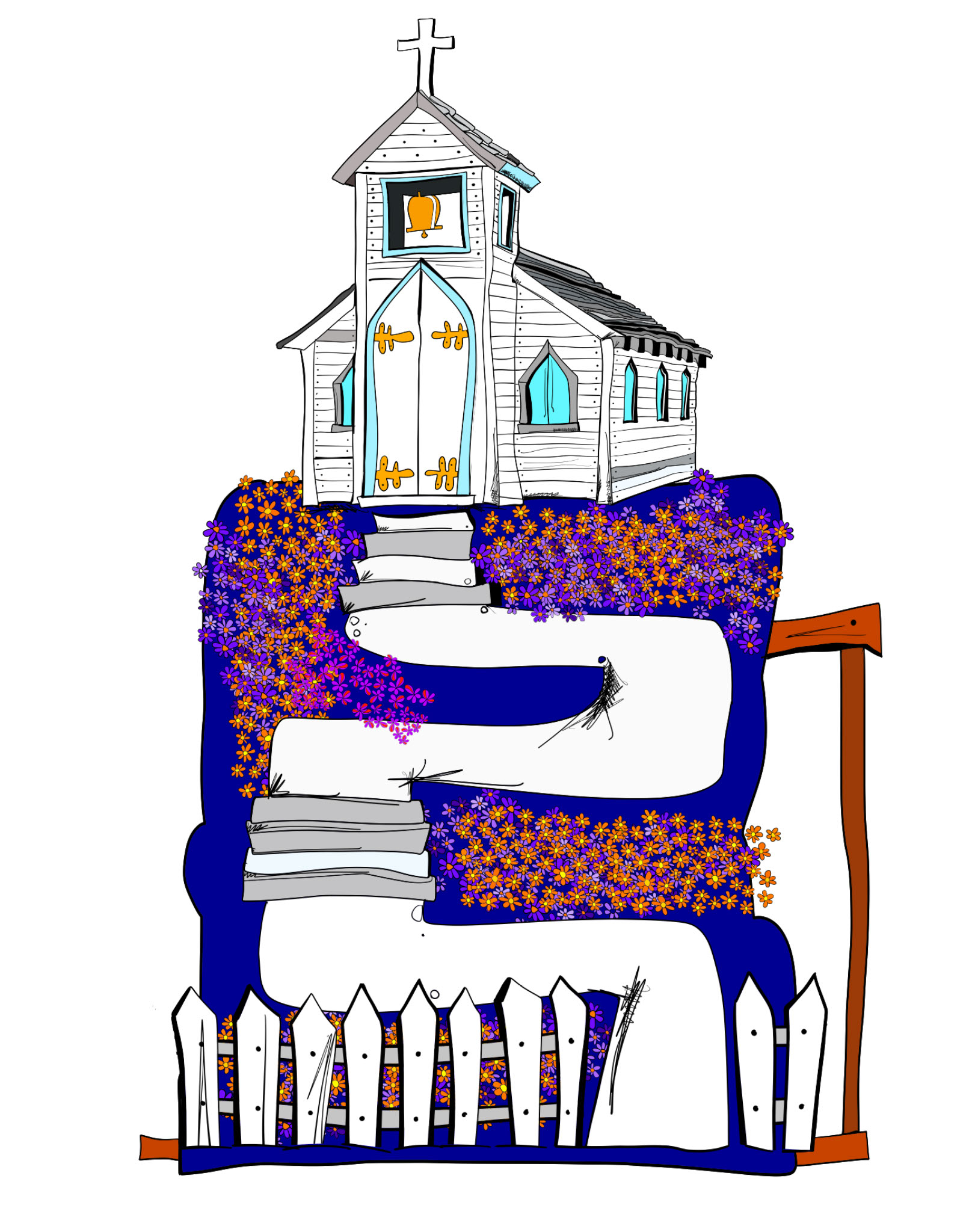 Crookwood chapel, authored Carny Island artwork