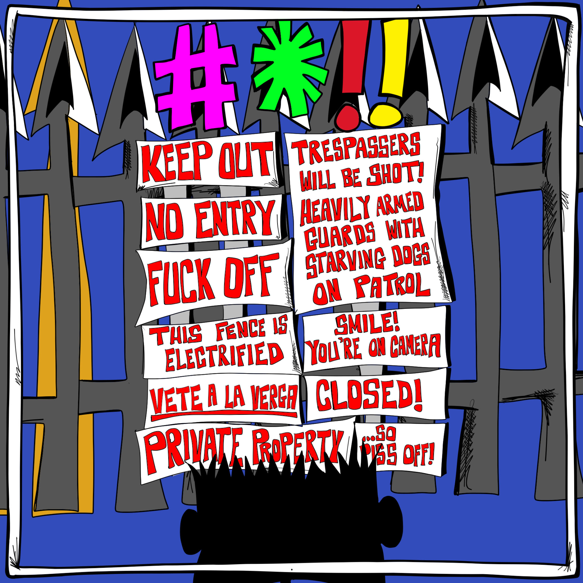 Crookwood closed sign, authored Carny Island artwork