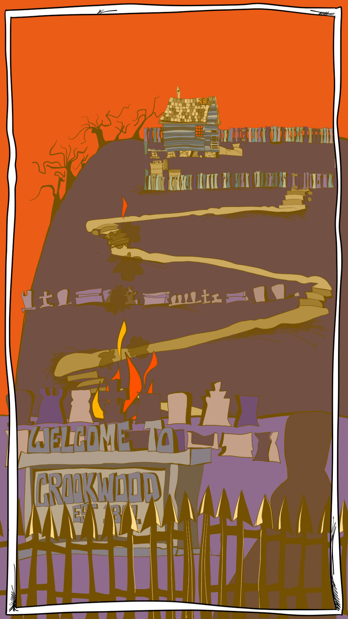 Crookwood. Main entrance copy 1, authored Carny Island artwork