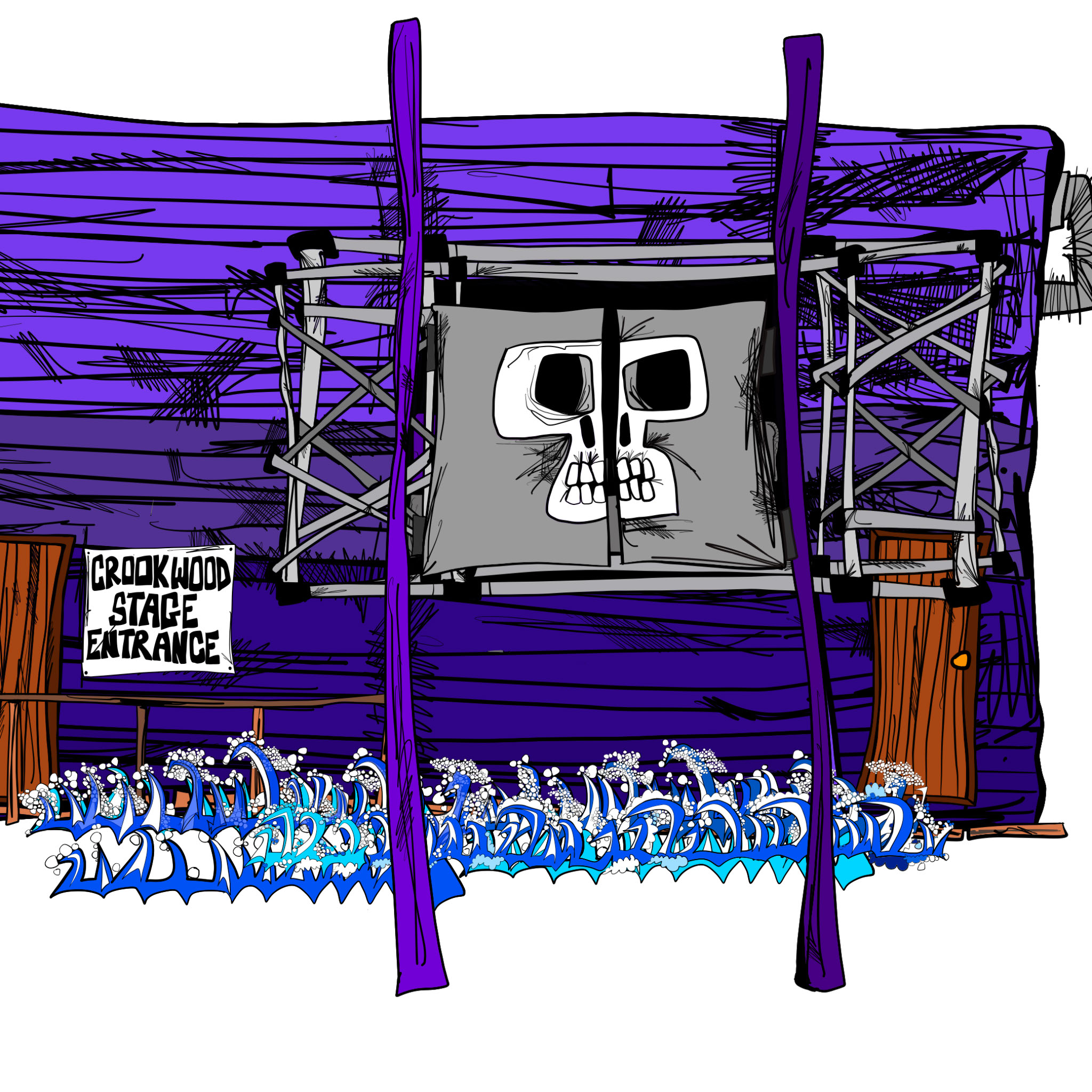 Crookwood. Rear. Elements copy, authored Carny Island artwork