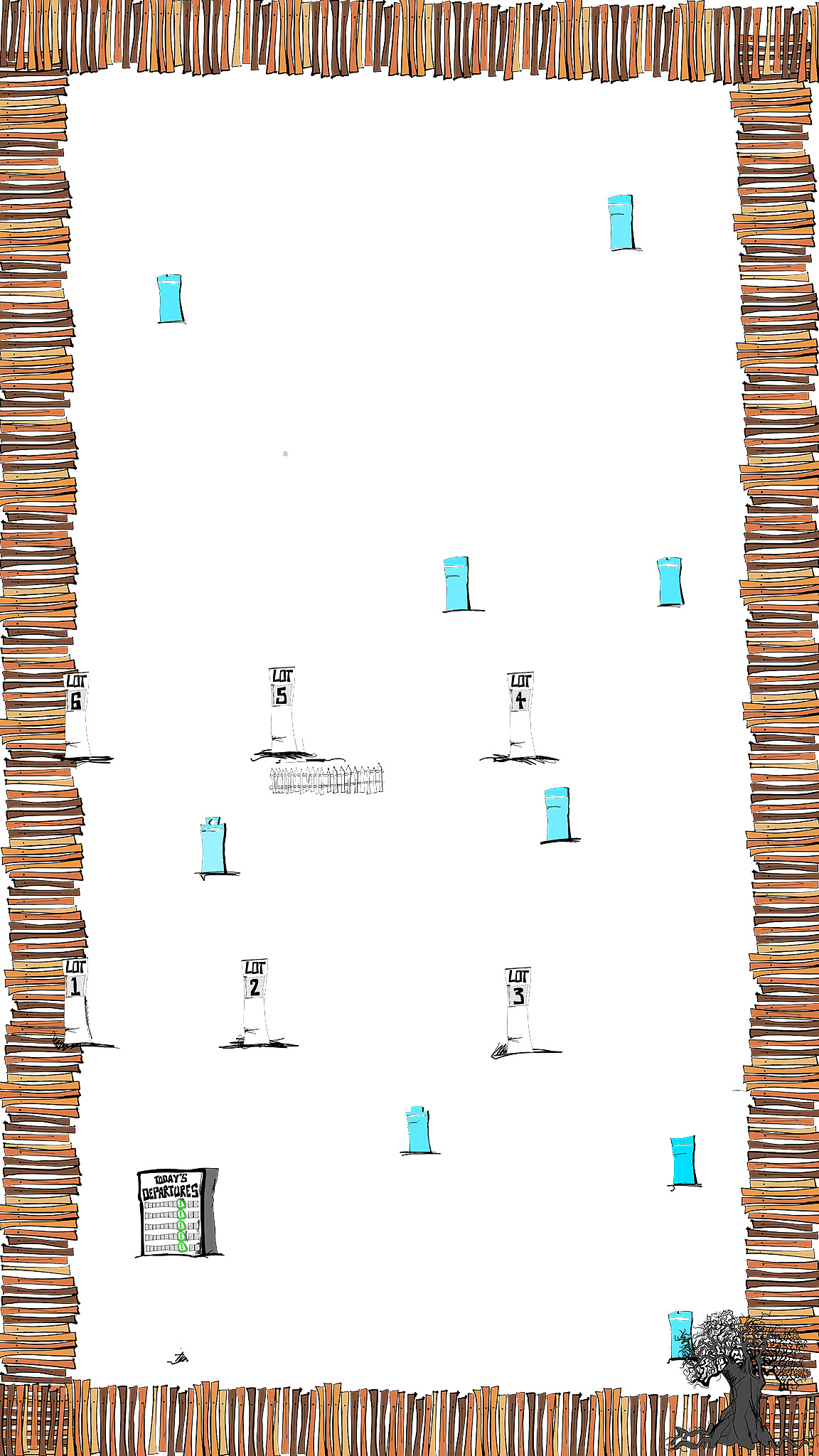 Crookwood. The game board. Master, authored Carny Island artwork
