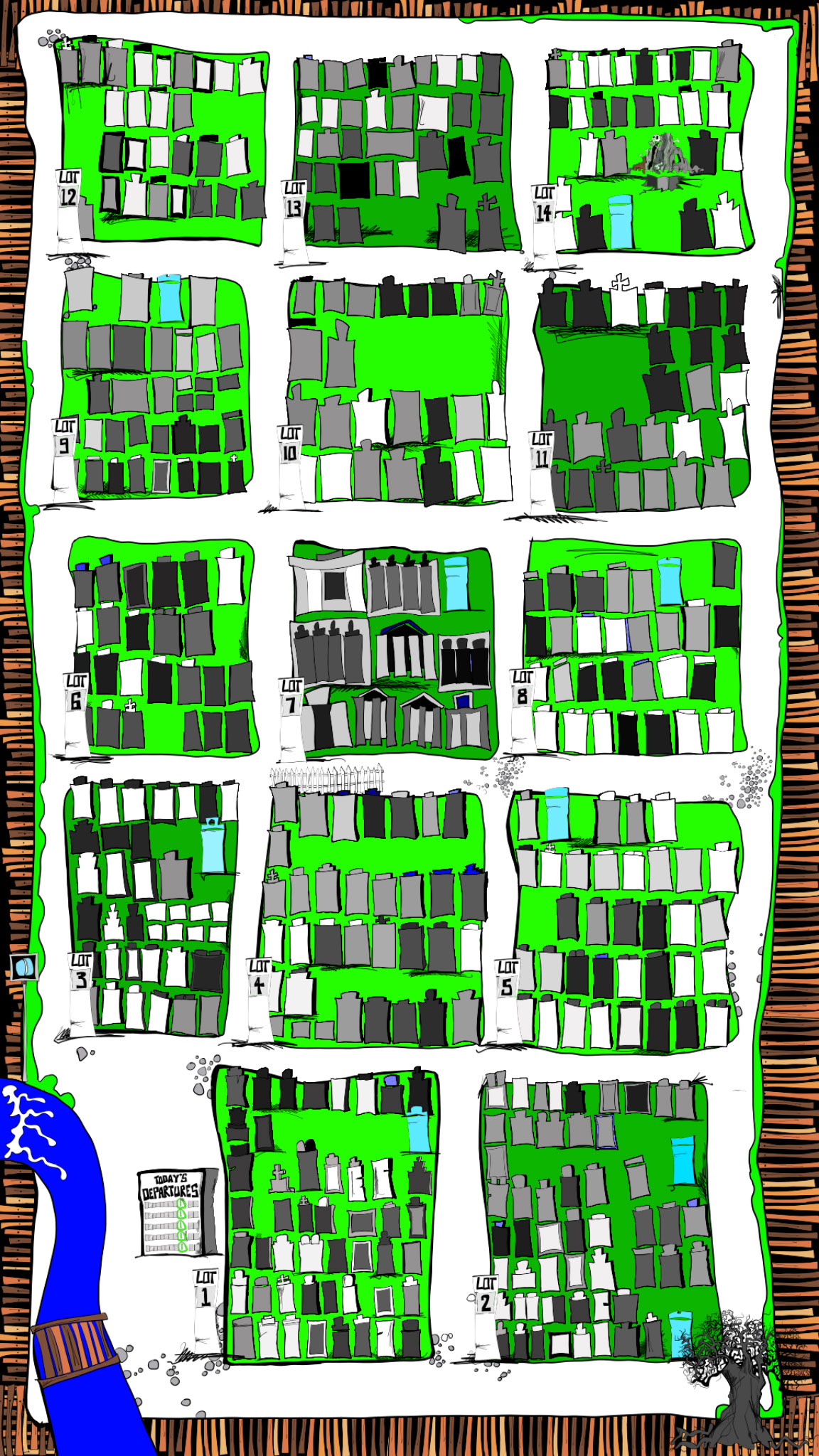 Crookwood. The game board. Master copy, authored Carny Island artwork