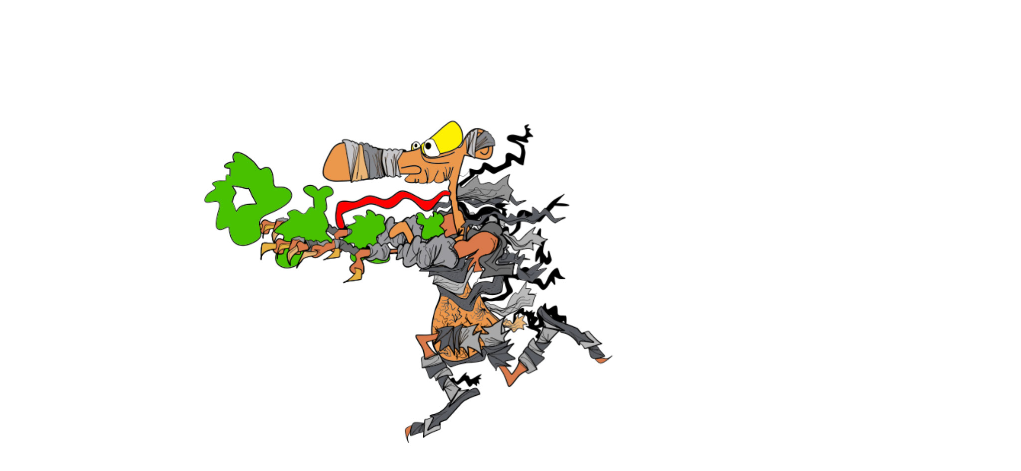Crypt mummy Fred, authored Carny Island artwork