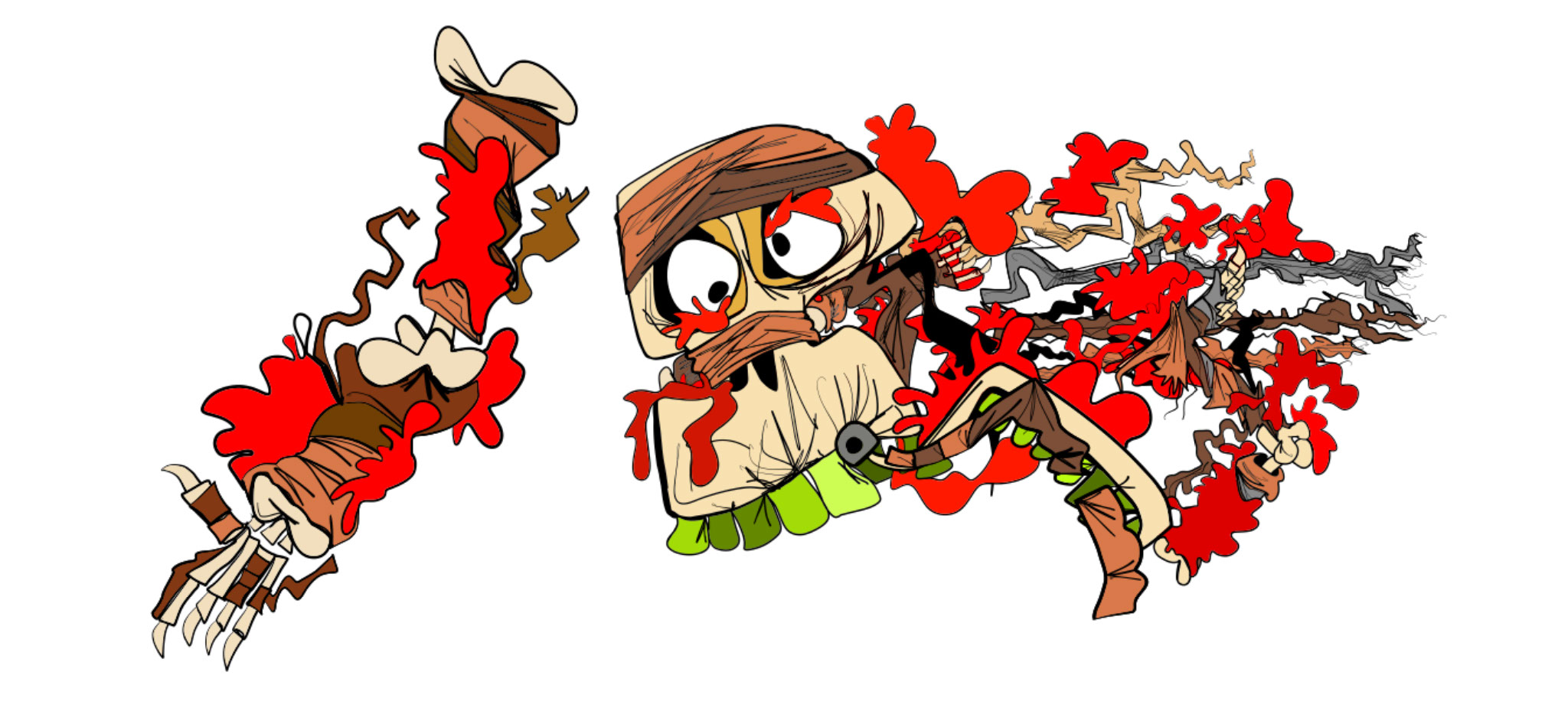 Crypt mummy shot, authored Carny Island artwork