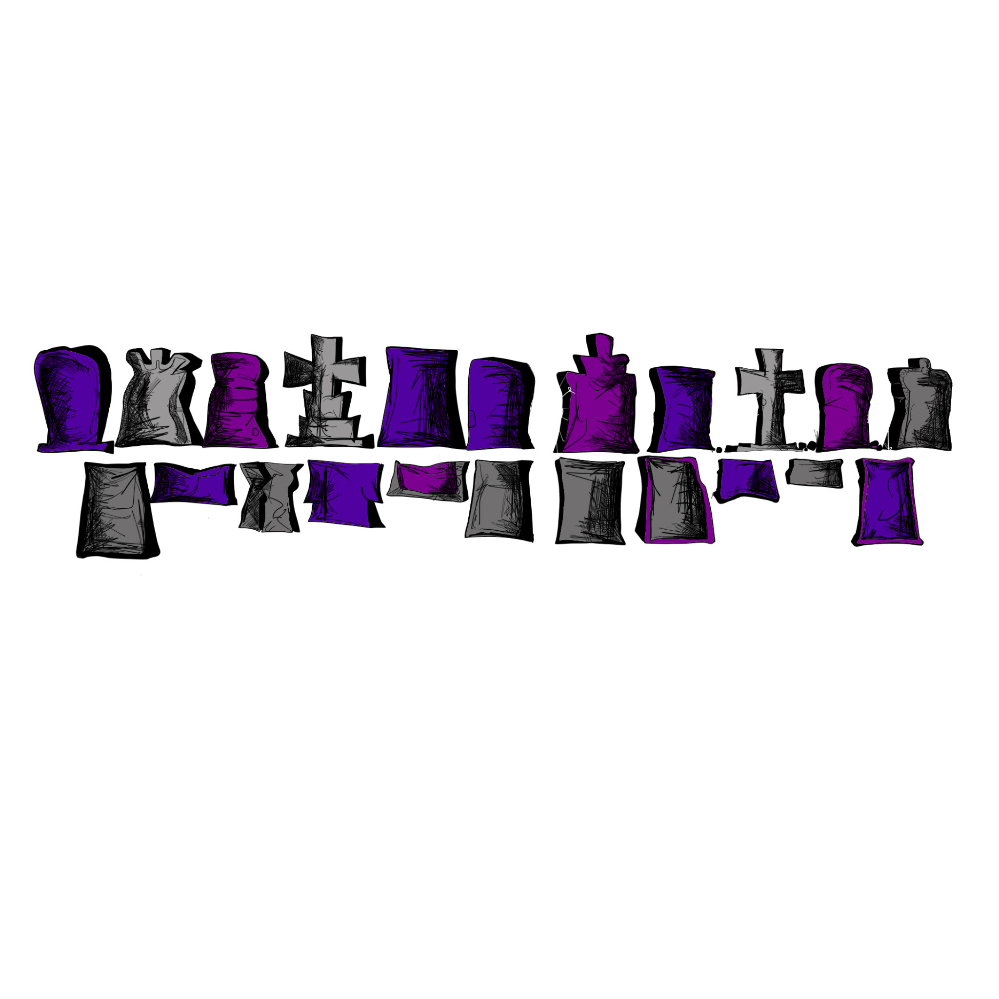 Darker headstones for bad weather, authored Carny Island artwork