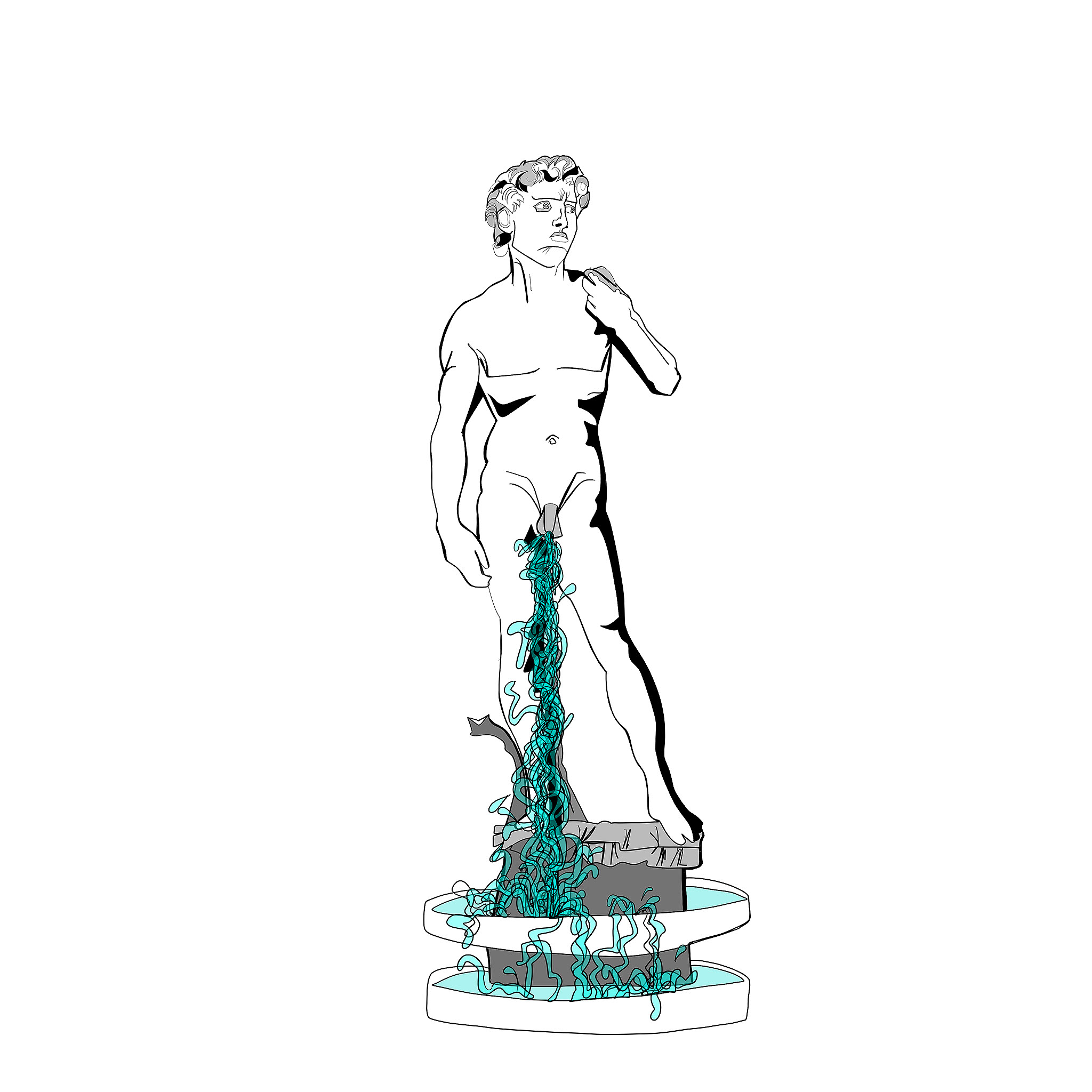 David. Statue 1, authored Carny Island artwork