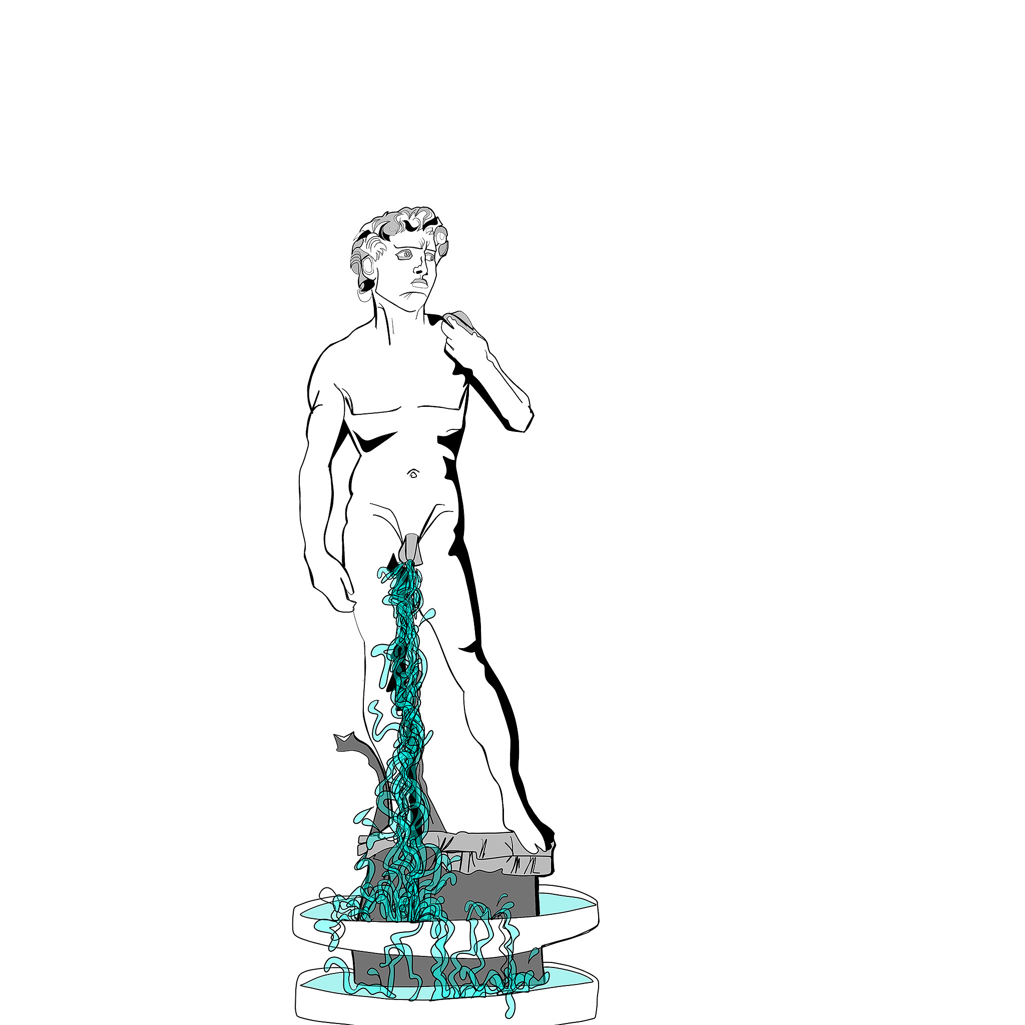 David. Statue, authored Carny Island artwork