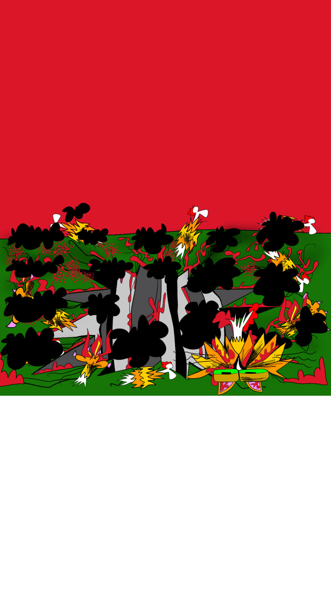 Dead cat. Blown up. Part 2, authored Carny Island artwork
