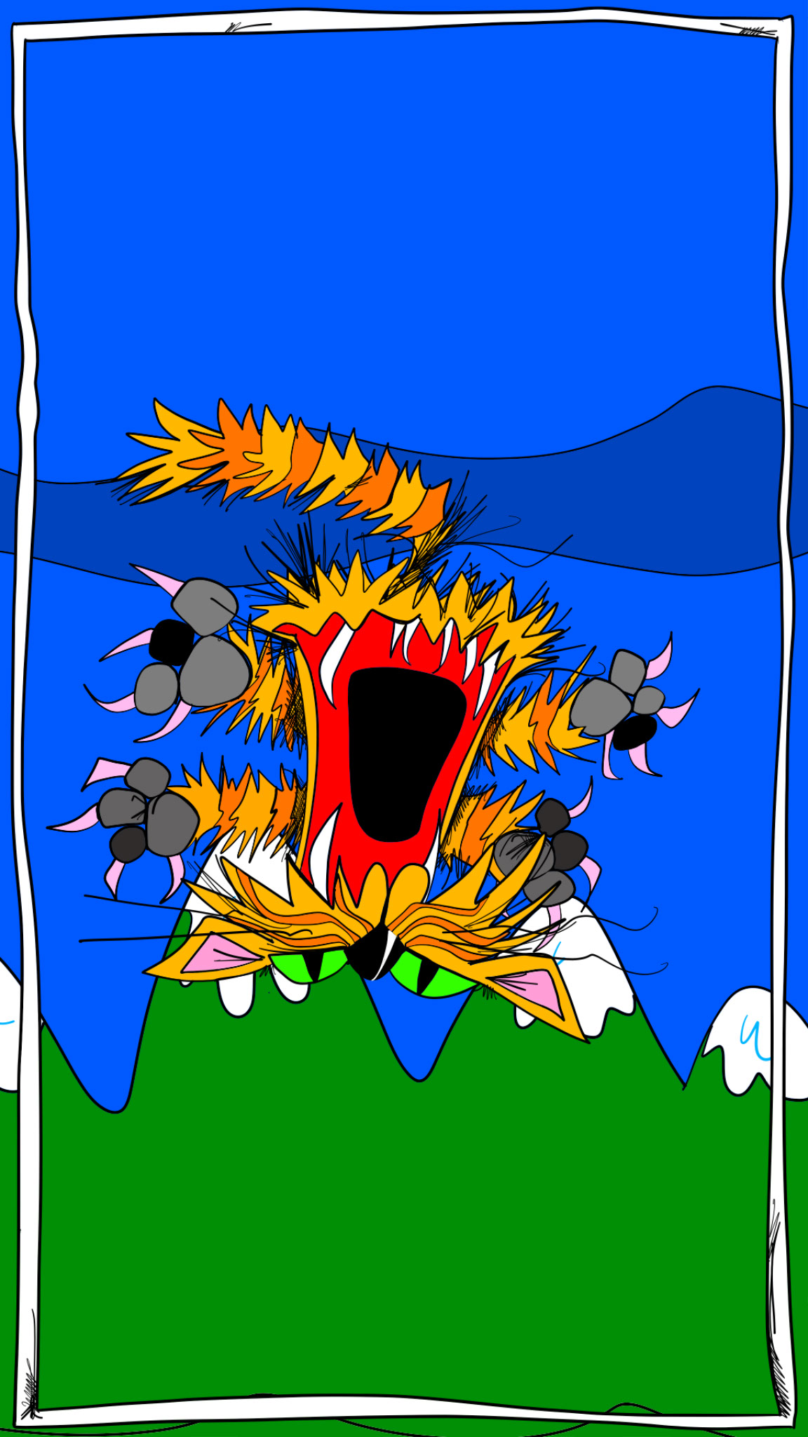 Dead cat. Splat, authored Carny Island artwork