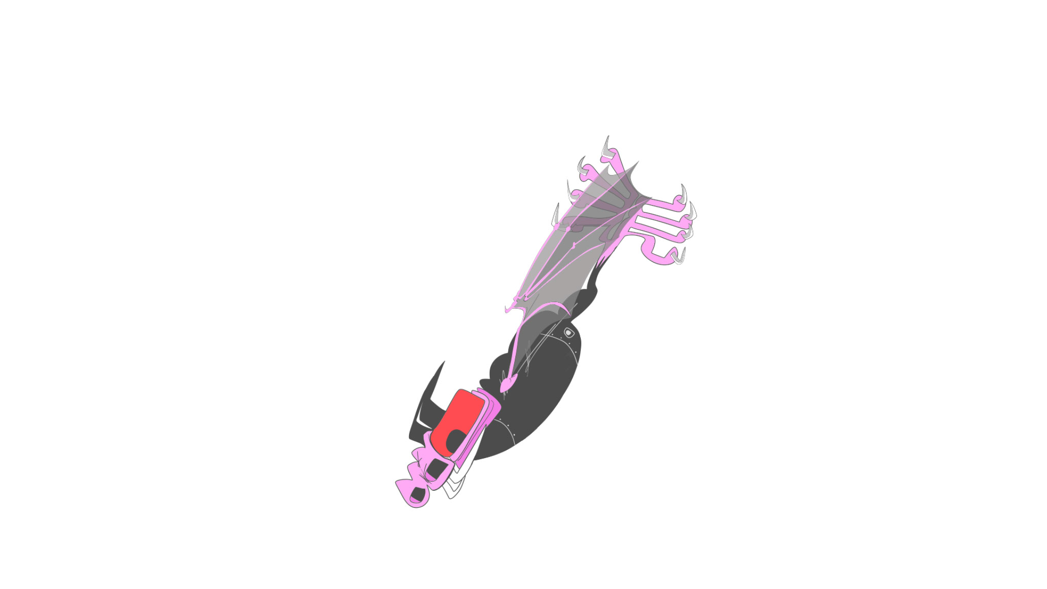 Dive Bat through clouds, authored Carny Island artwork