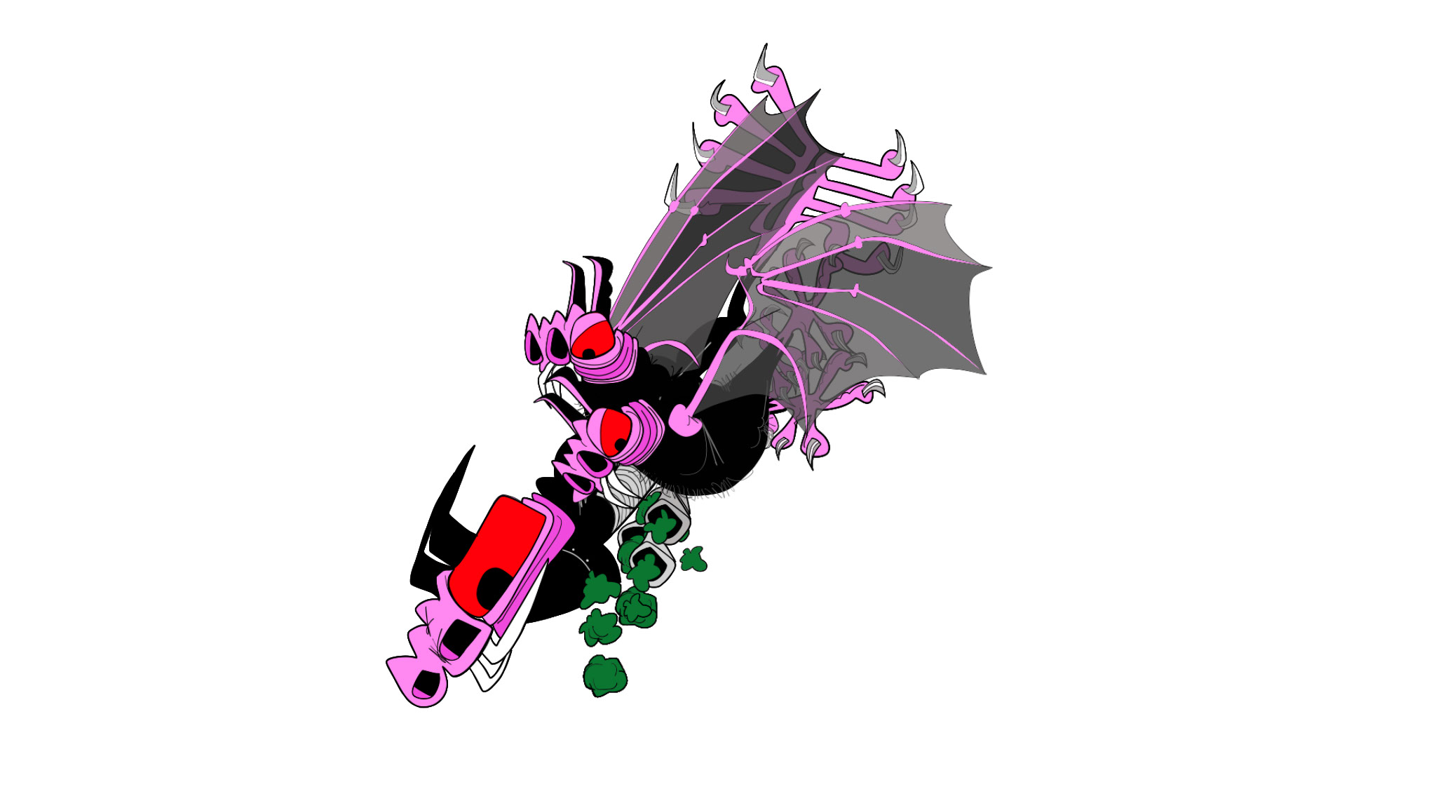 Dive Bombing Bat, authored Carny Island artwork