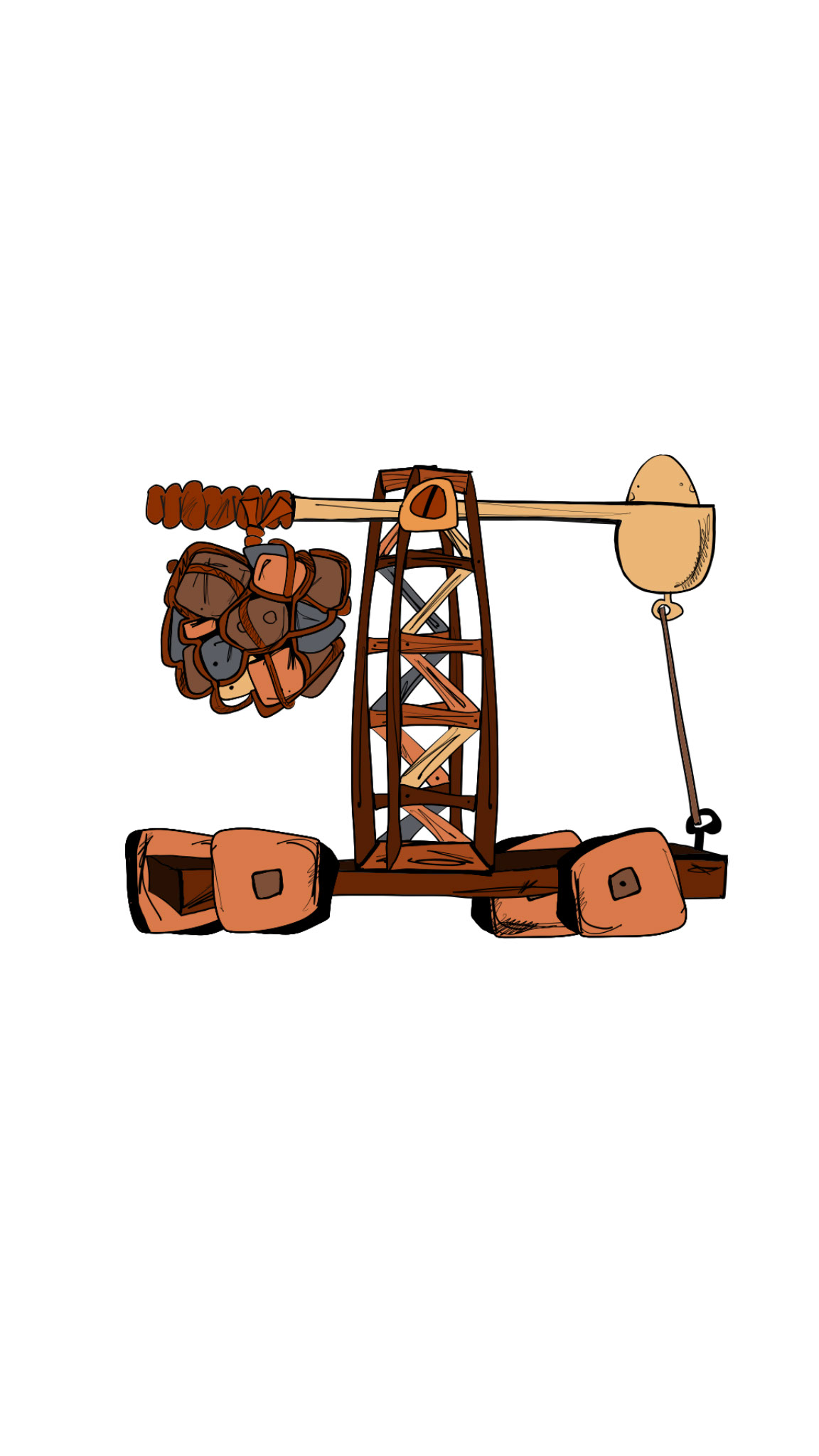 Egg catapult icon, authored Carny Island artwork