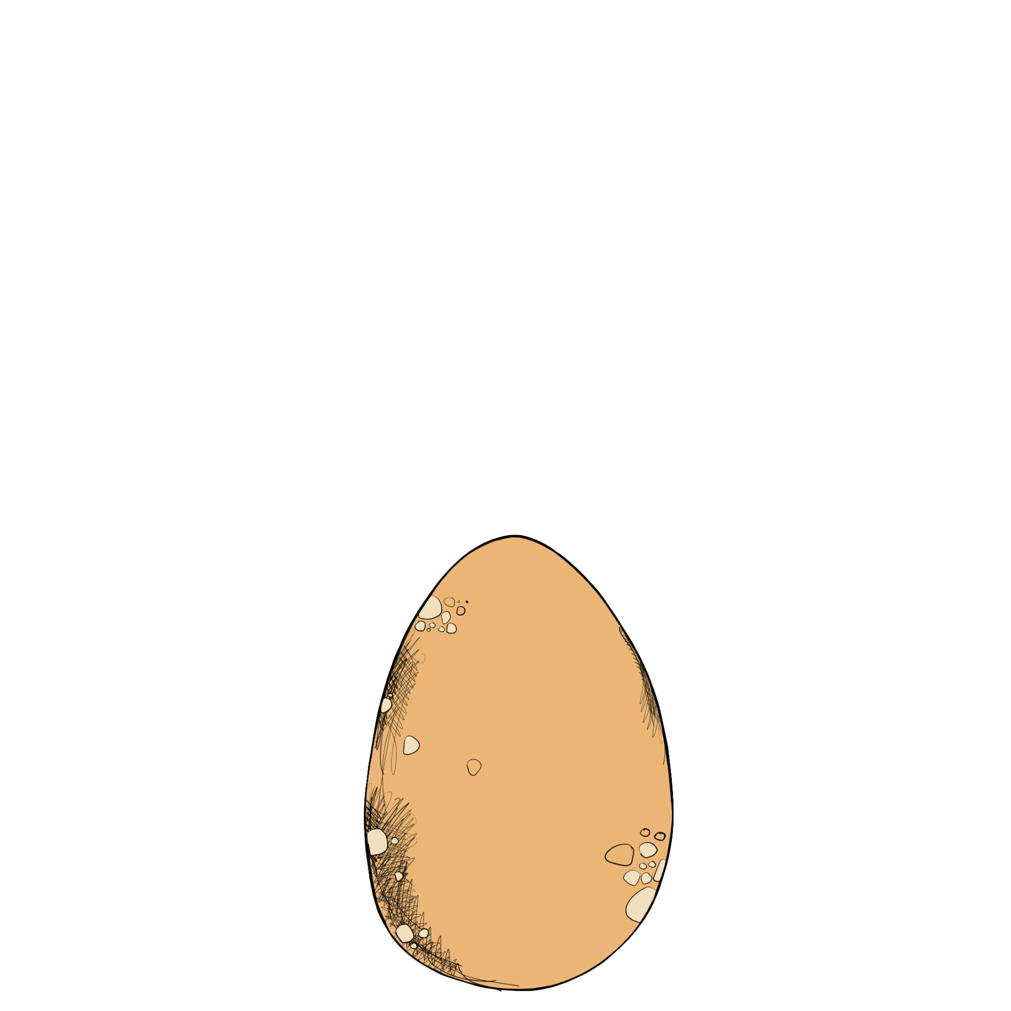 Egg fired from sling shot, authored Carny Island artwork