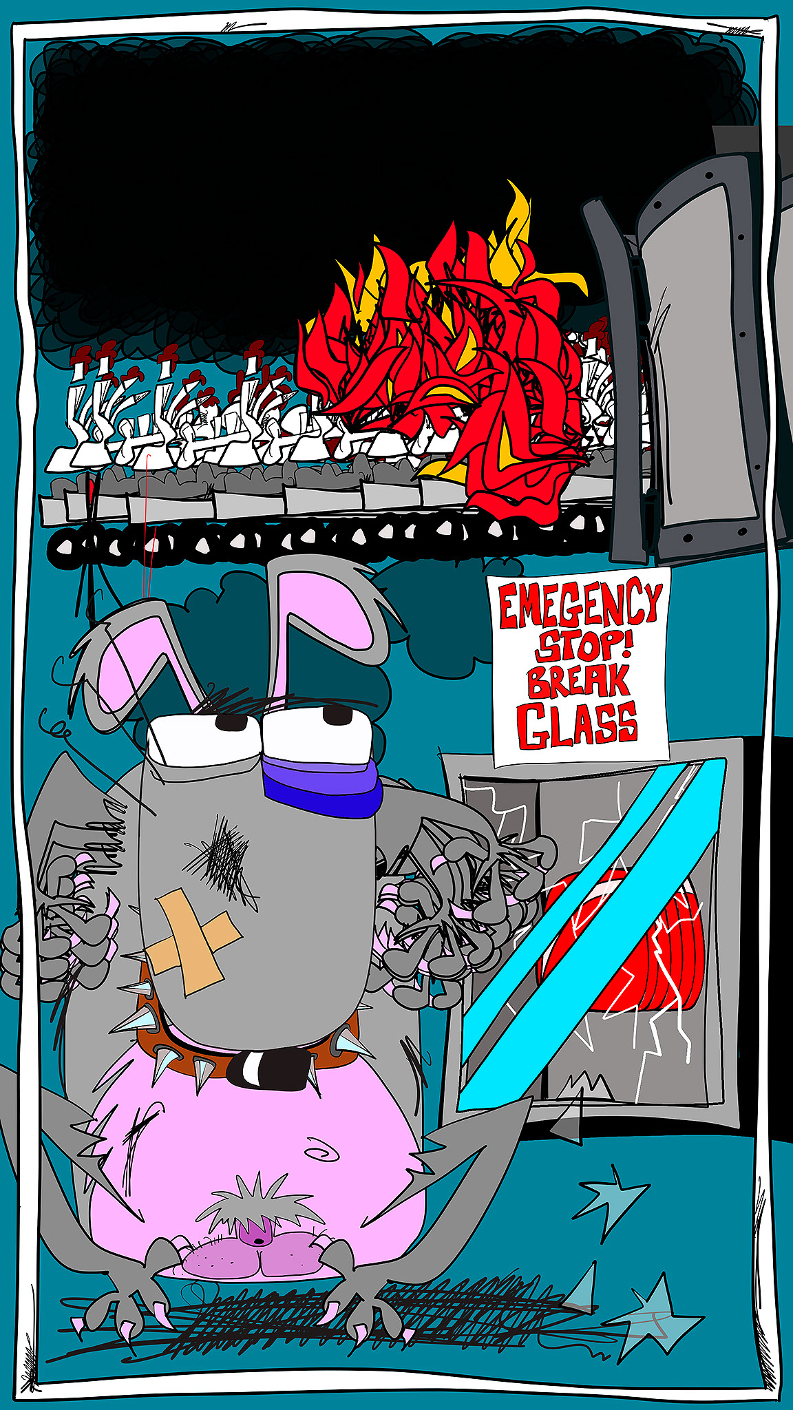 Eject h button, authored Carny Island artwork