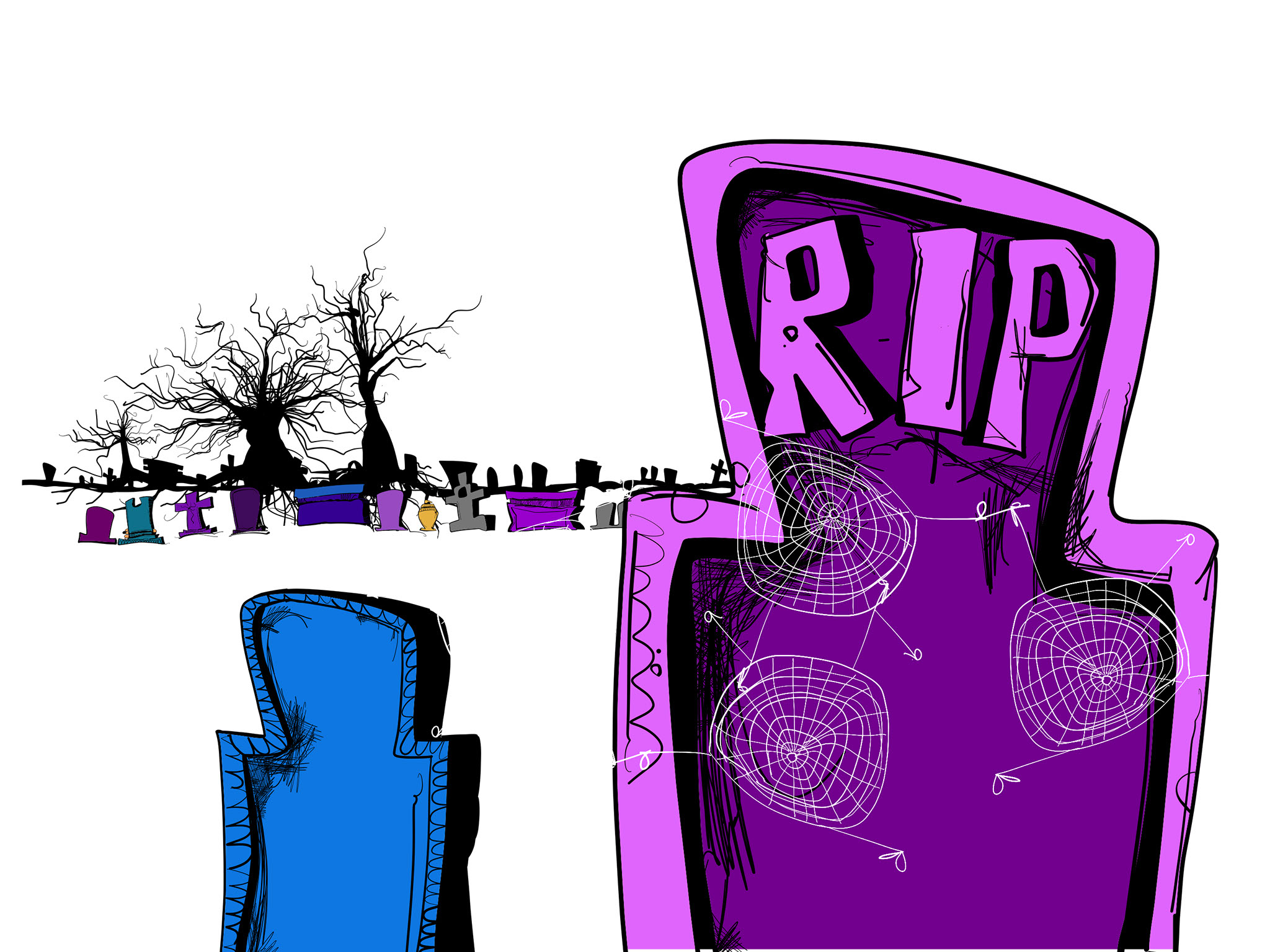 Environment decorations, authored Carny Island artwork
