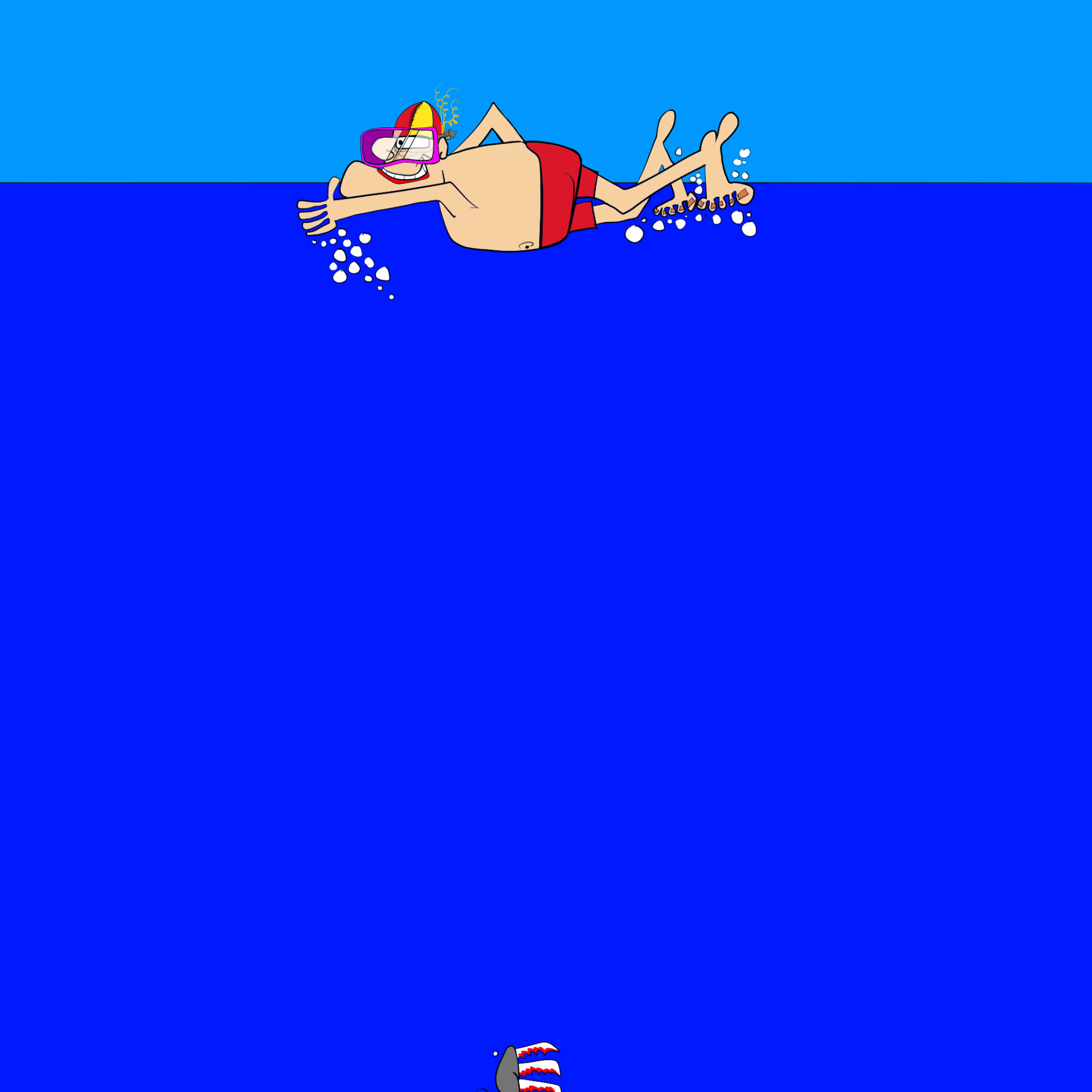 Ernie. Shark attack, authored Carny Island artwork