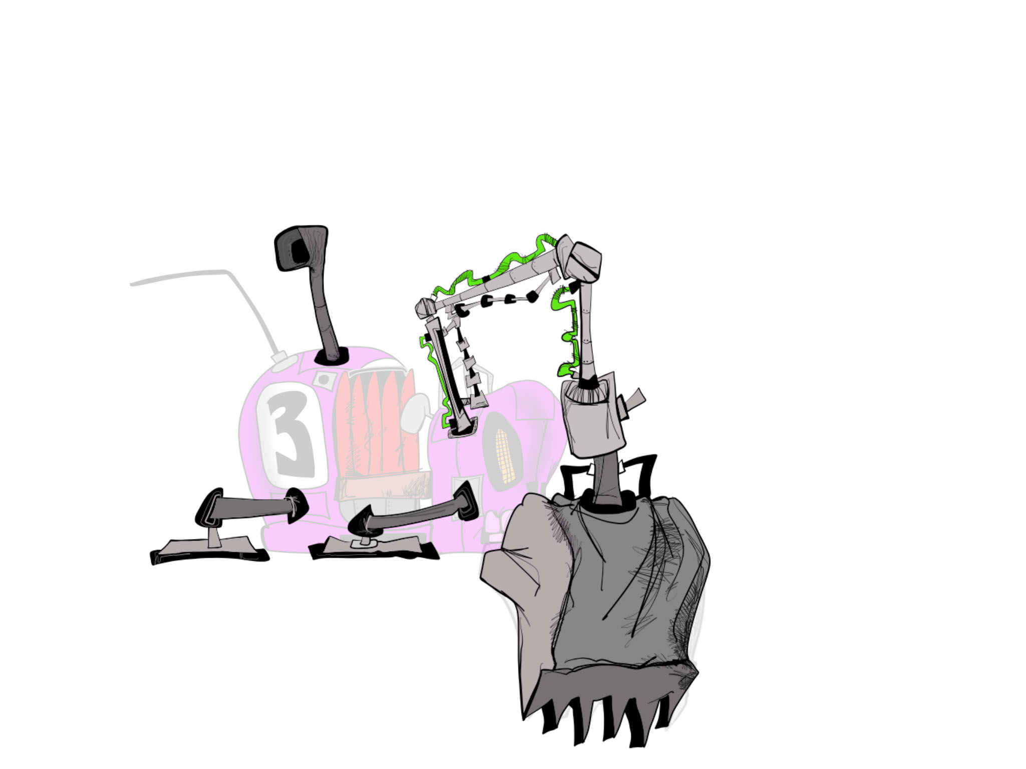 Excavation bits, authored Carny Island artwork