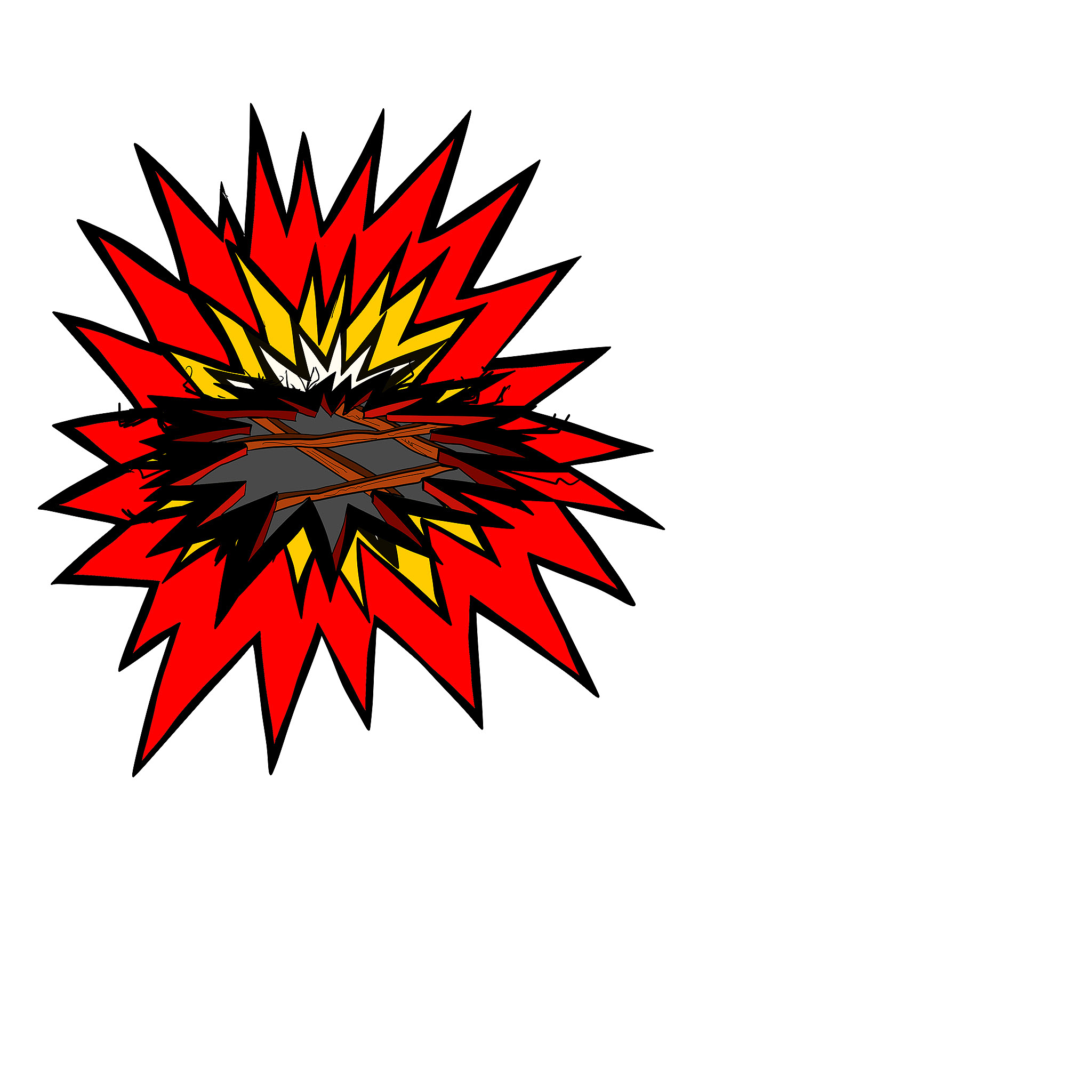Explosive charge, authored Carny Island artwork