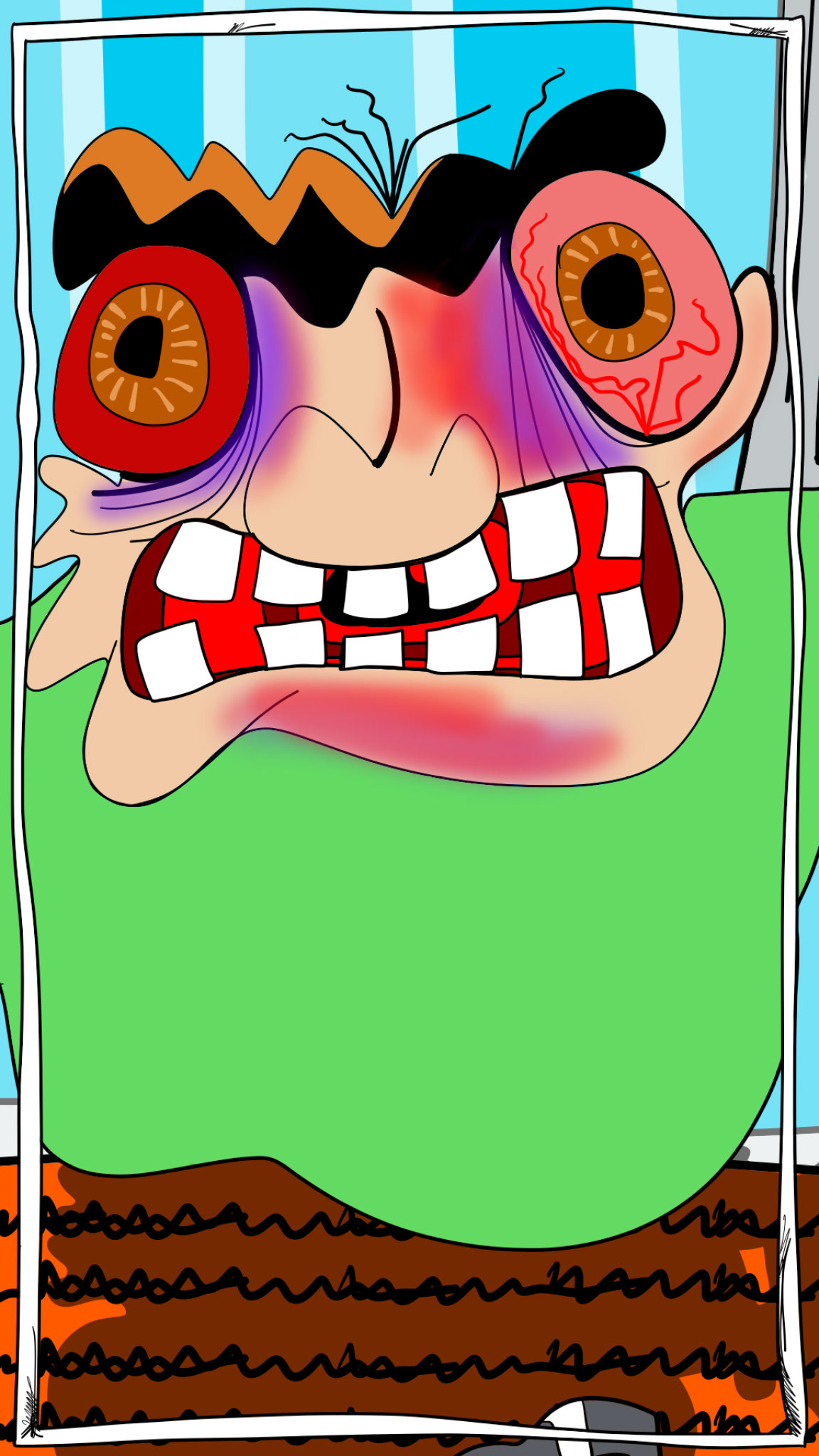 Fat Paolo loses teeth, authored Carny Island artwork