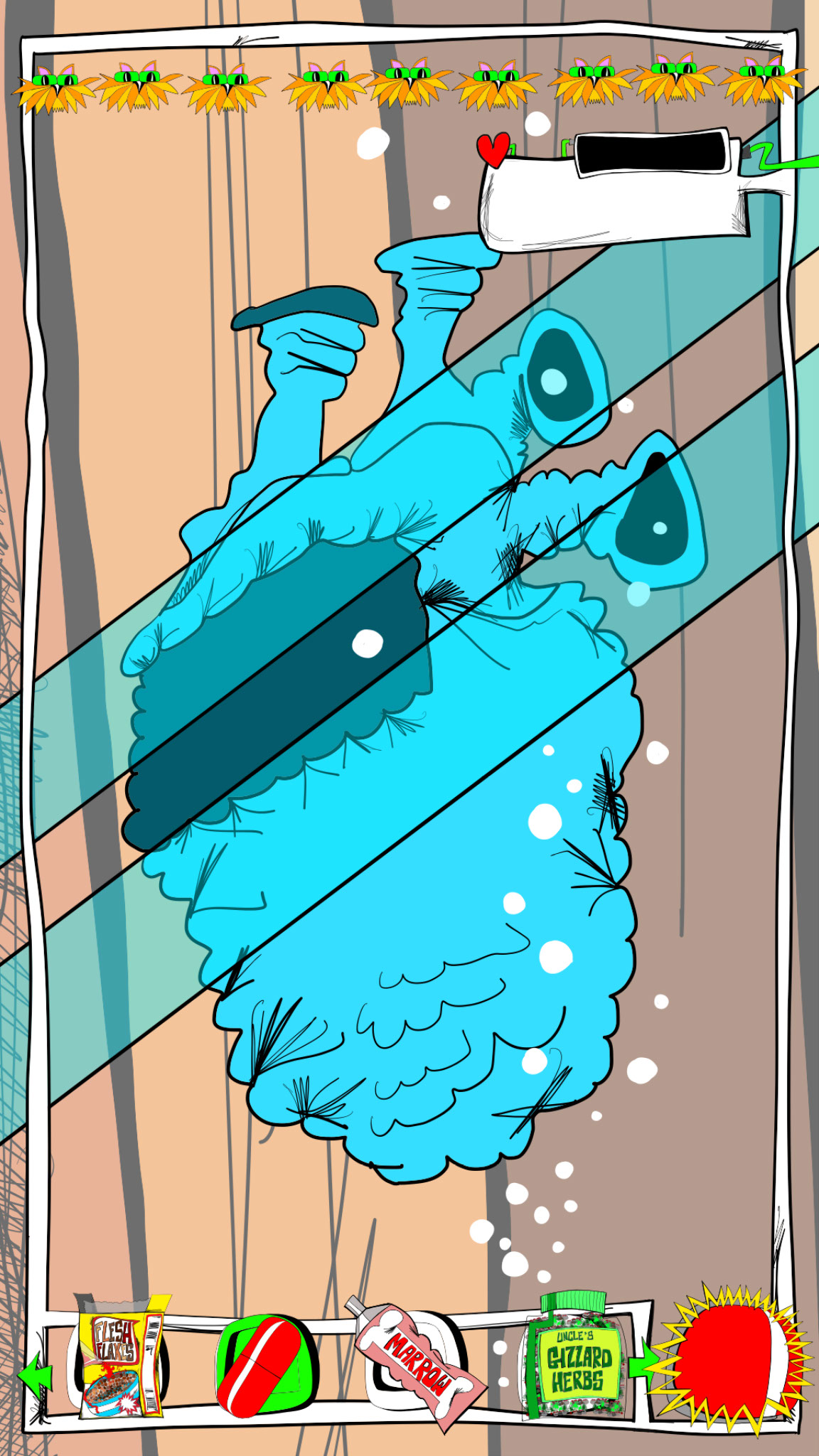 Feeding a blue heart. Part 1, authored Carny Island artwork