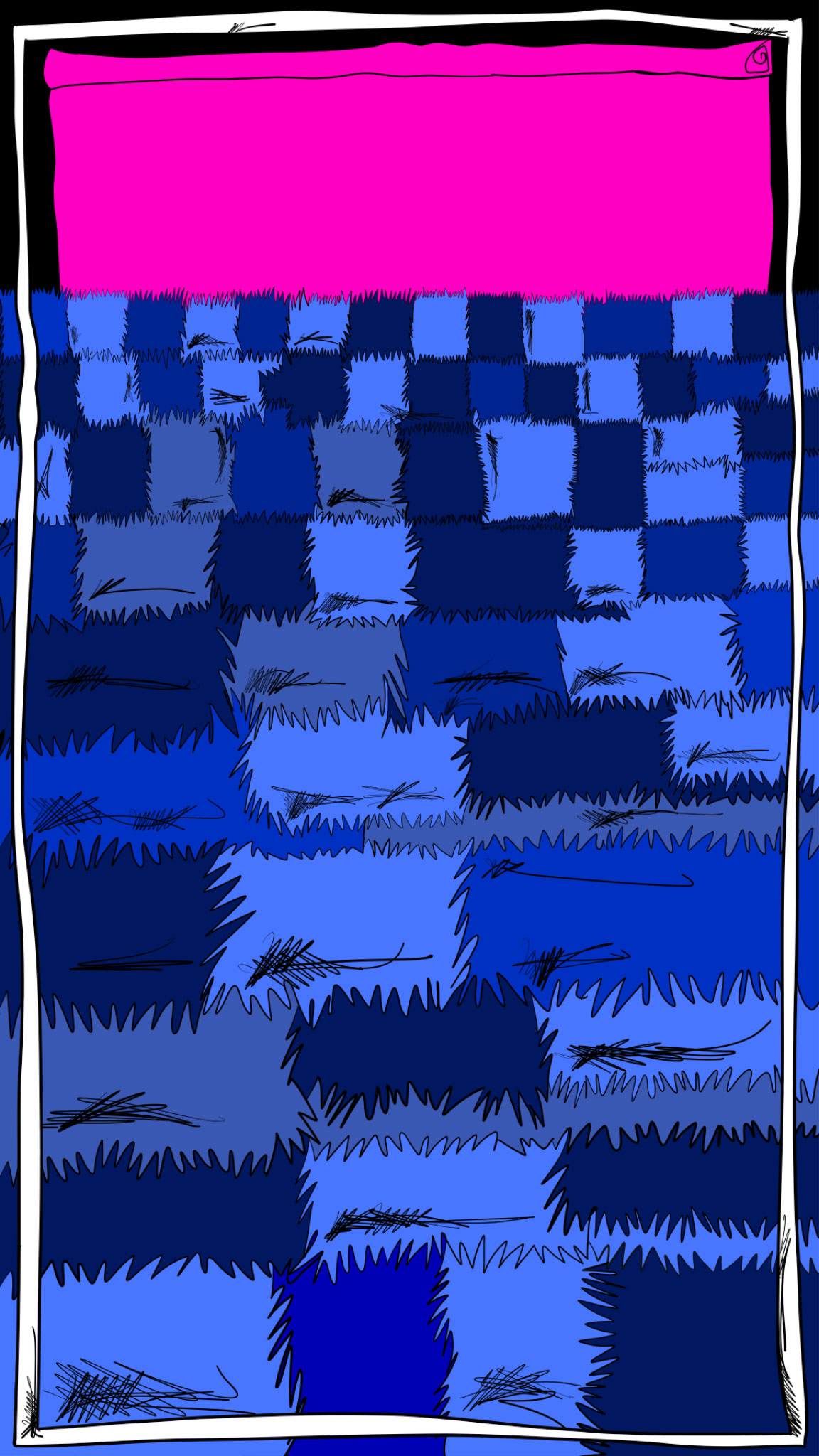 Fence and path, authored Carny Island artwork