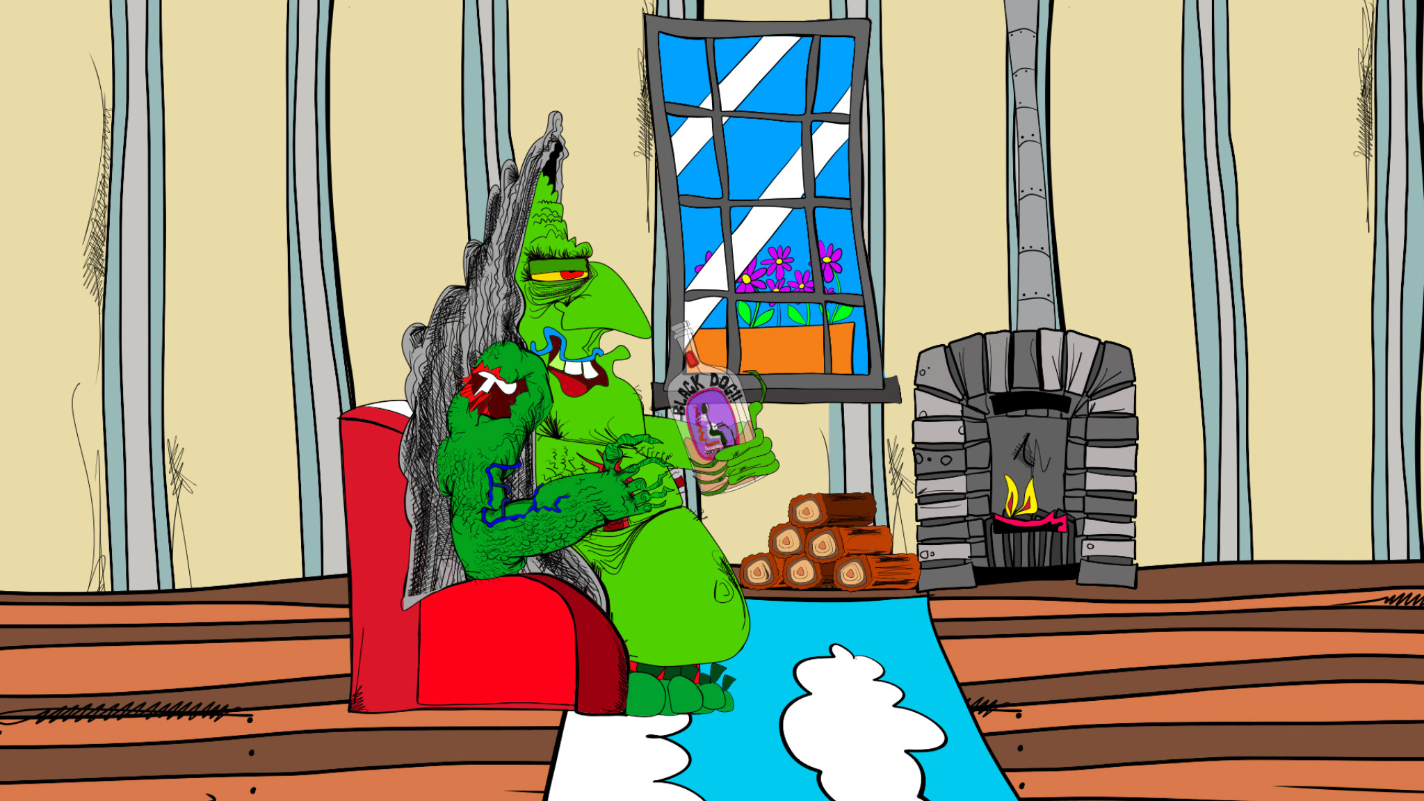 Fireplace, authored Carny Island artwork