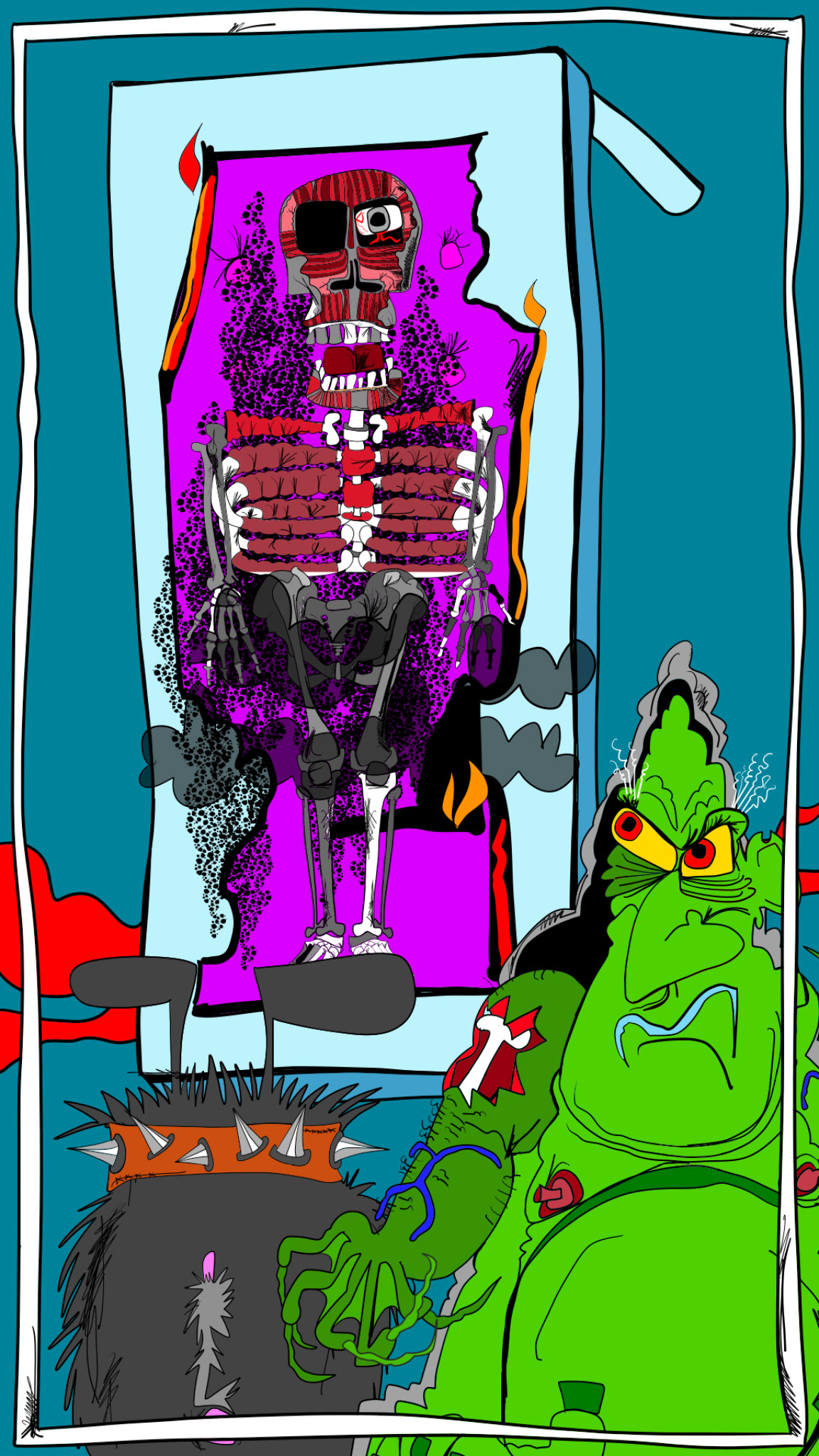 Flames off copy, authored Carny Island artwork