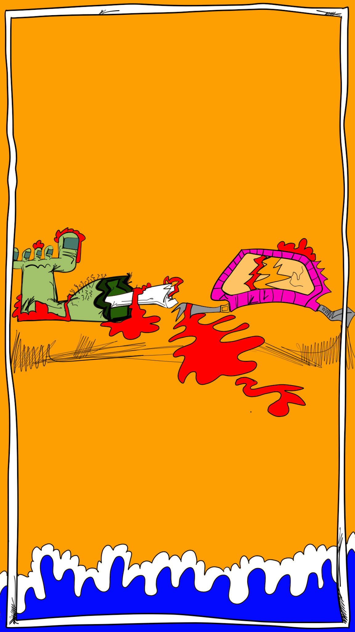Foot and mask, authored Carny Island artwork
