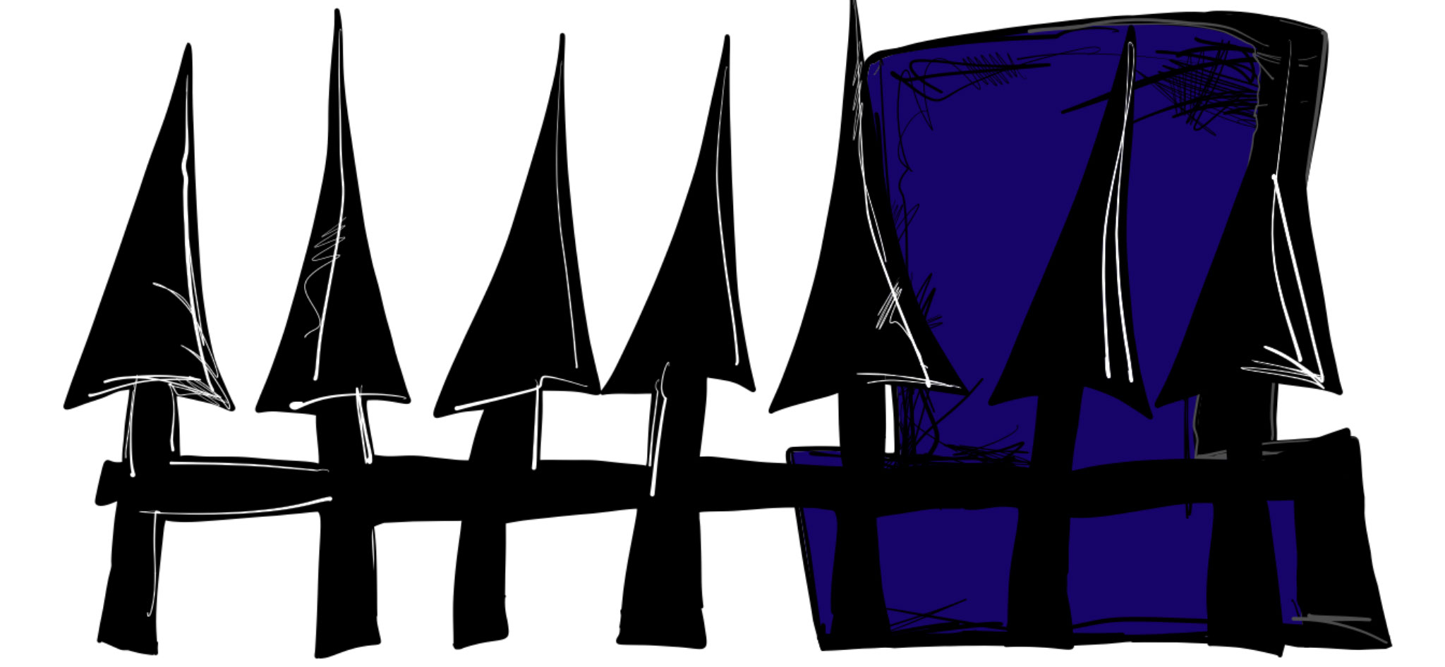 Foreground objects, authored Carny Island artwork