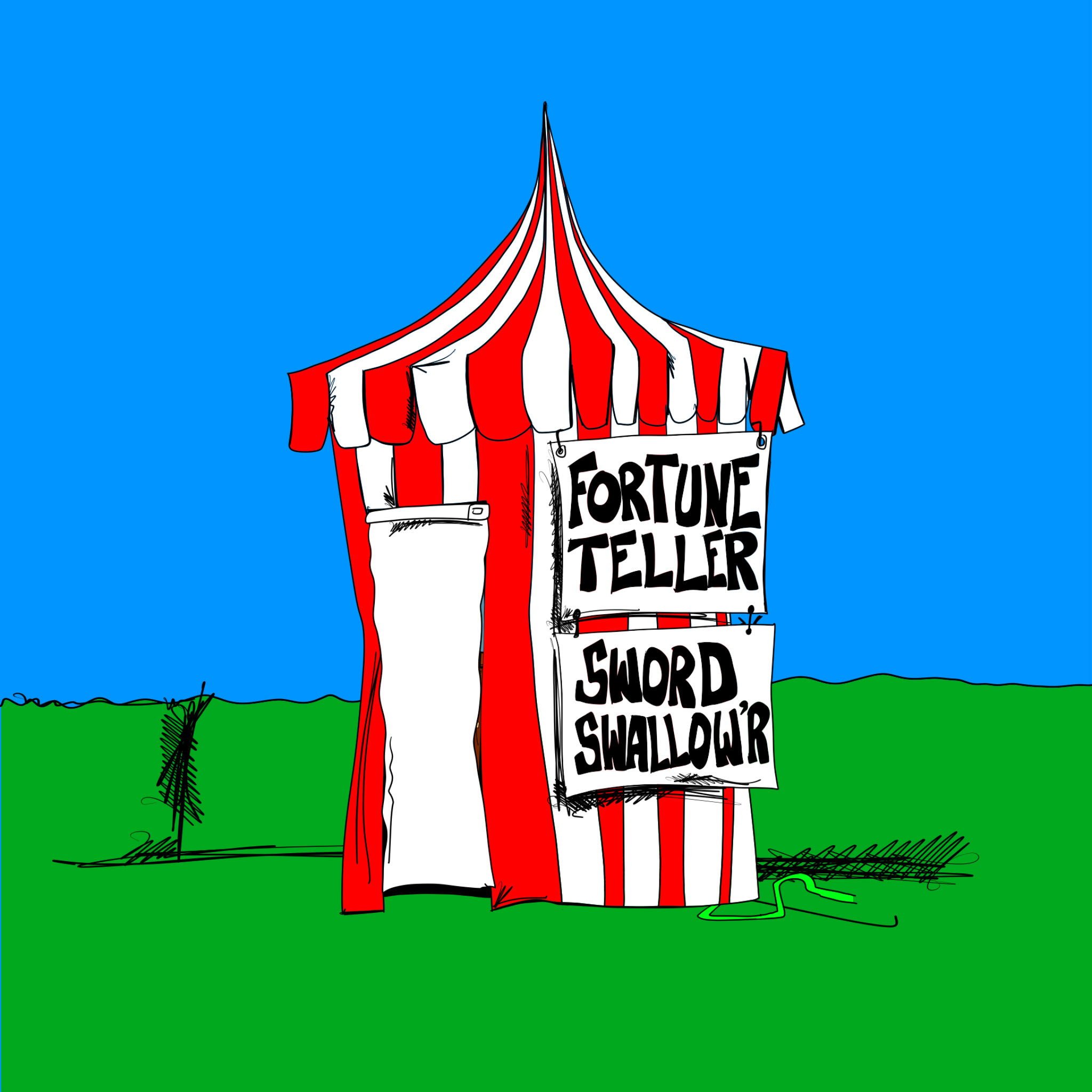 Fortune Telling tent, authored Carny Island artwork