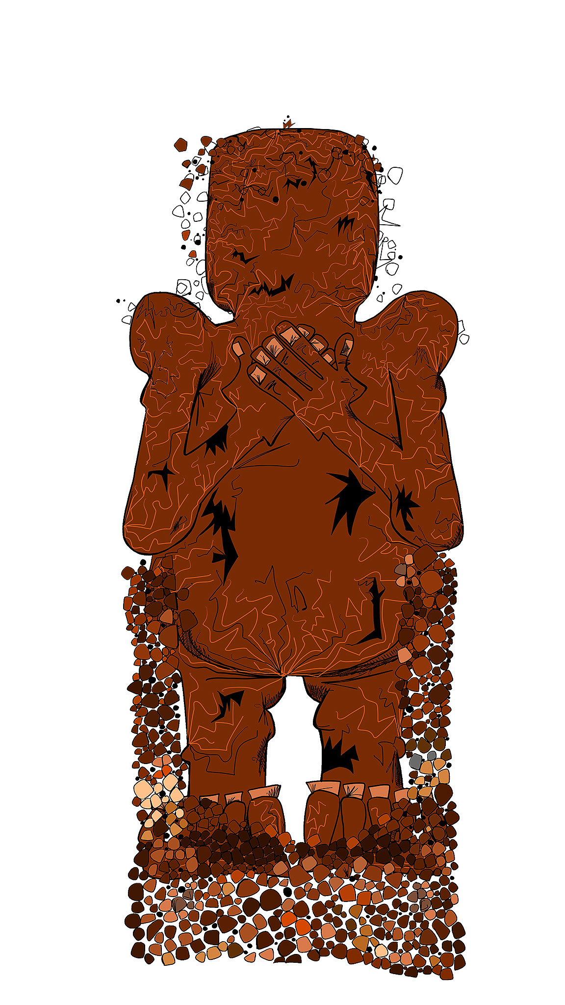 Fossilized body. Game art, authored Carny Island artwork
