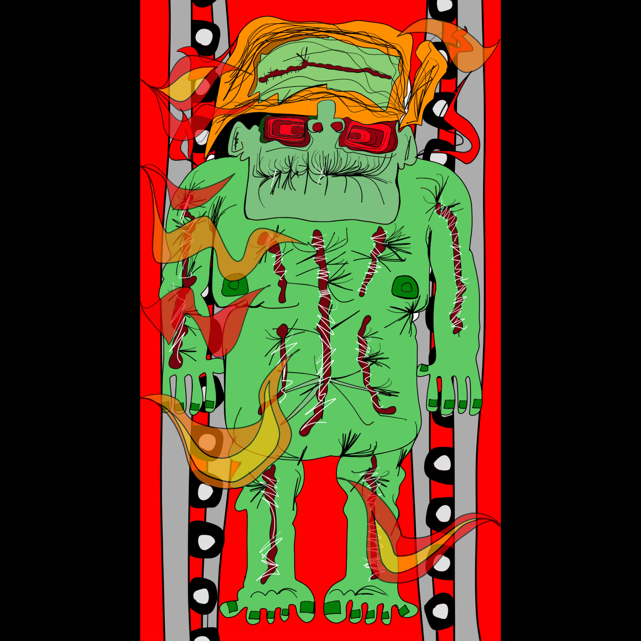 Fried vinnie, authored Carny Island artwork