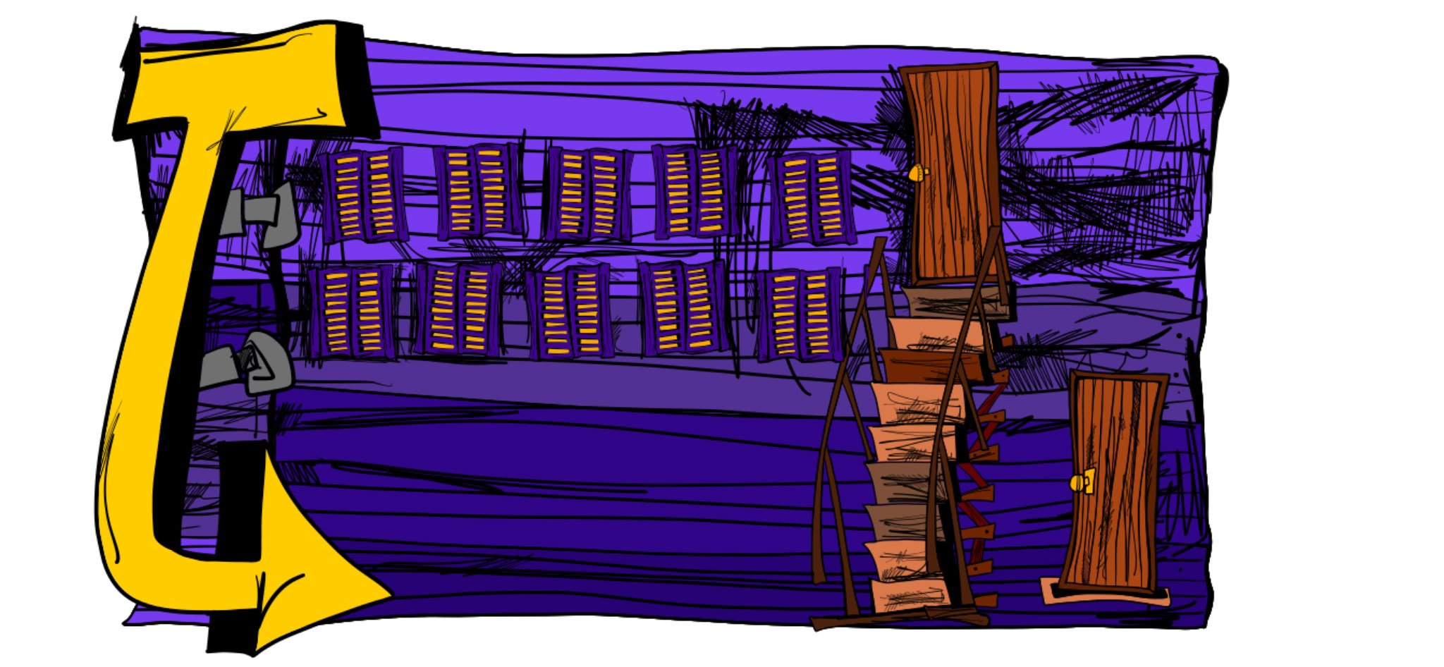 Grave robbers structure, authored Carny Island artwork