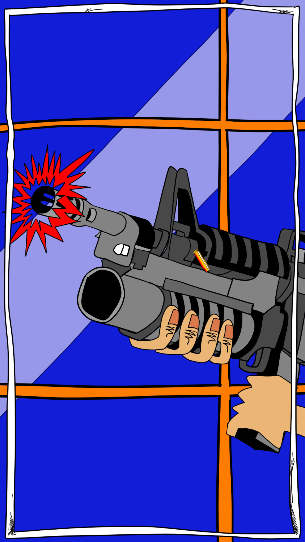 Grenade fired, authored Carny Island artwork