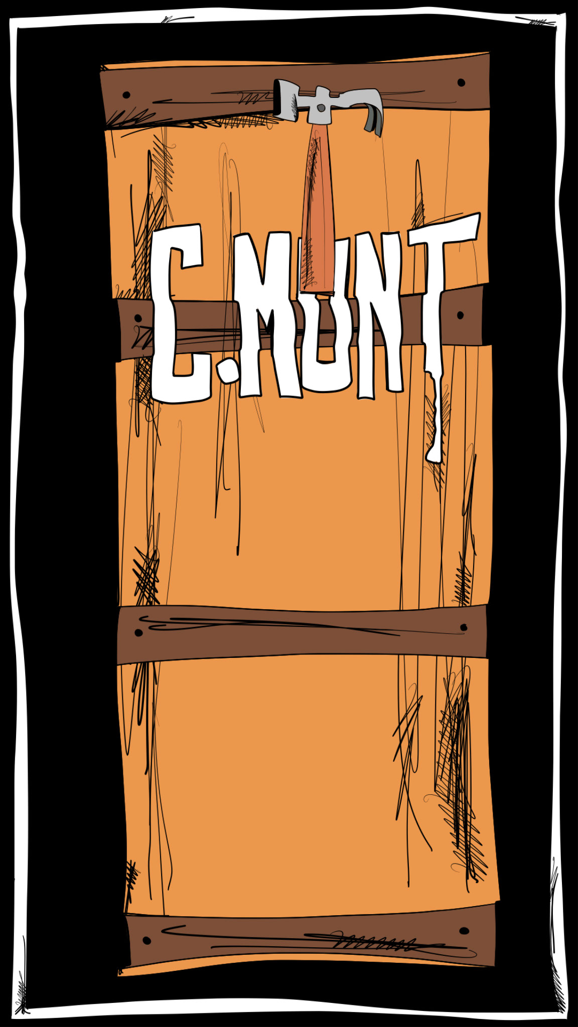 Hammering lid, authored Carny Island artwork