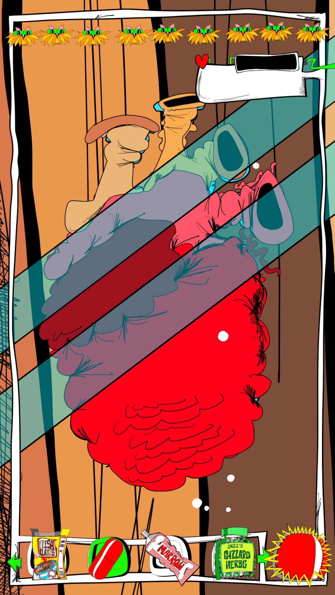 Heart. Stages conflict, authored Carny Island artwork