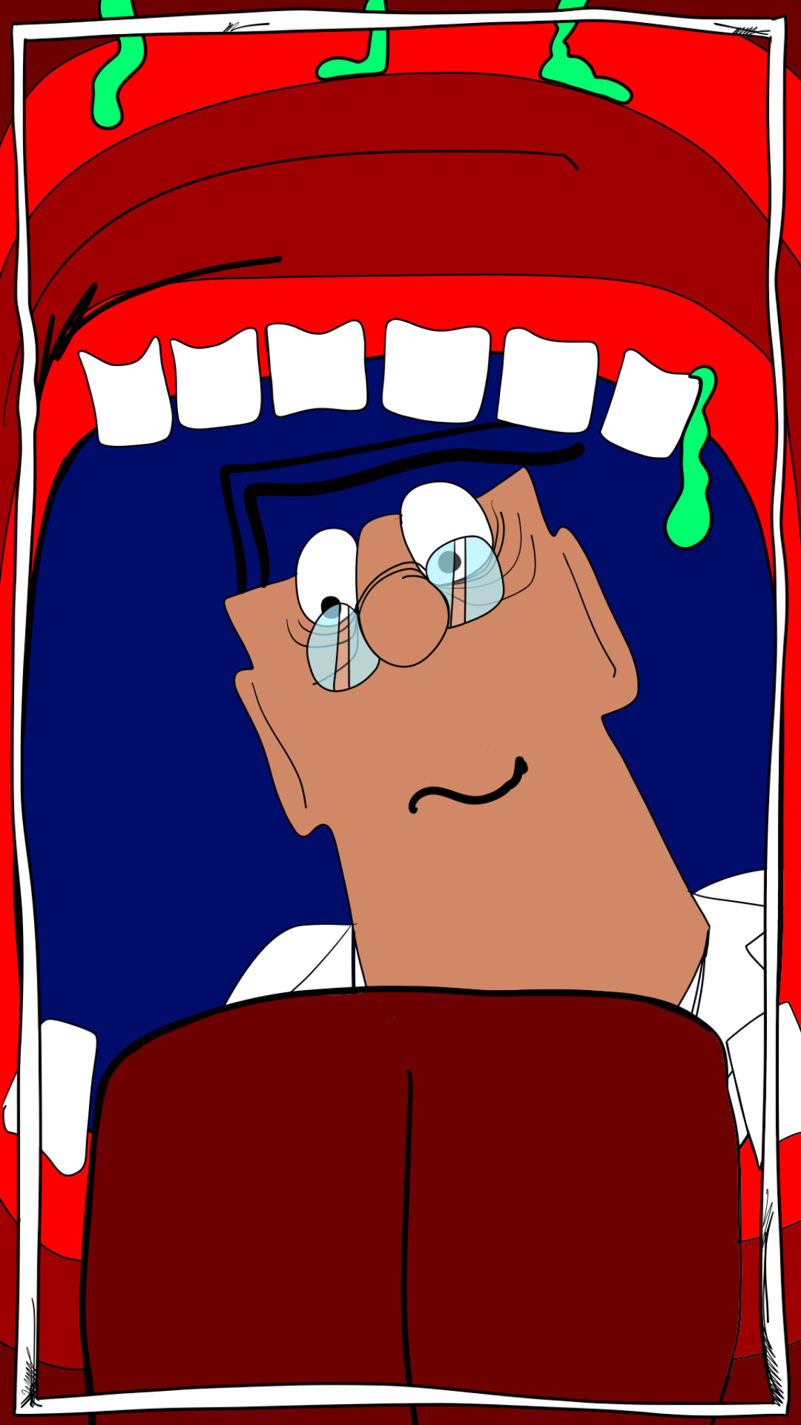 Inside mouth, authored Carny Island artwork