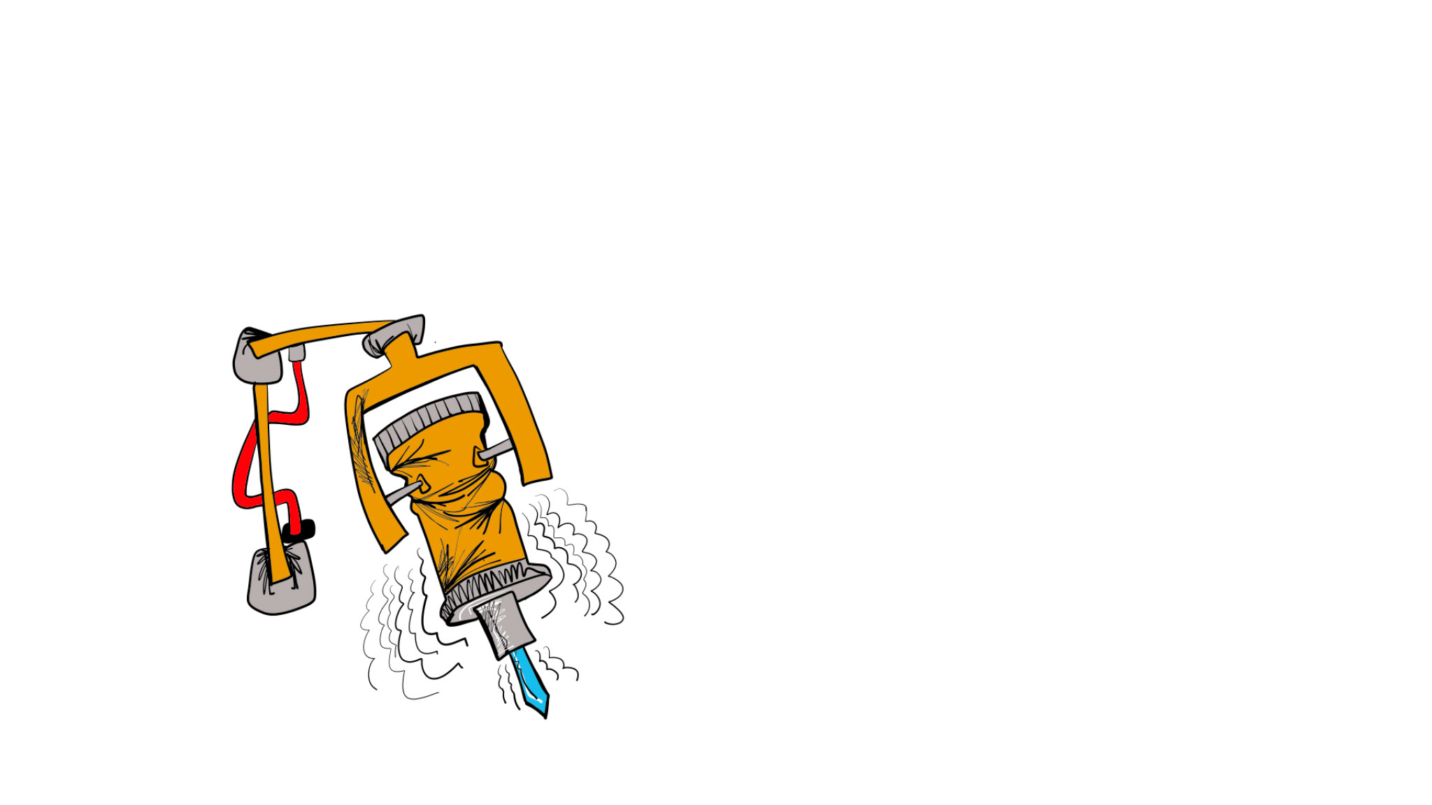 Jack hammer, authored Carny Island artwork